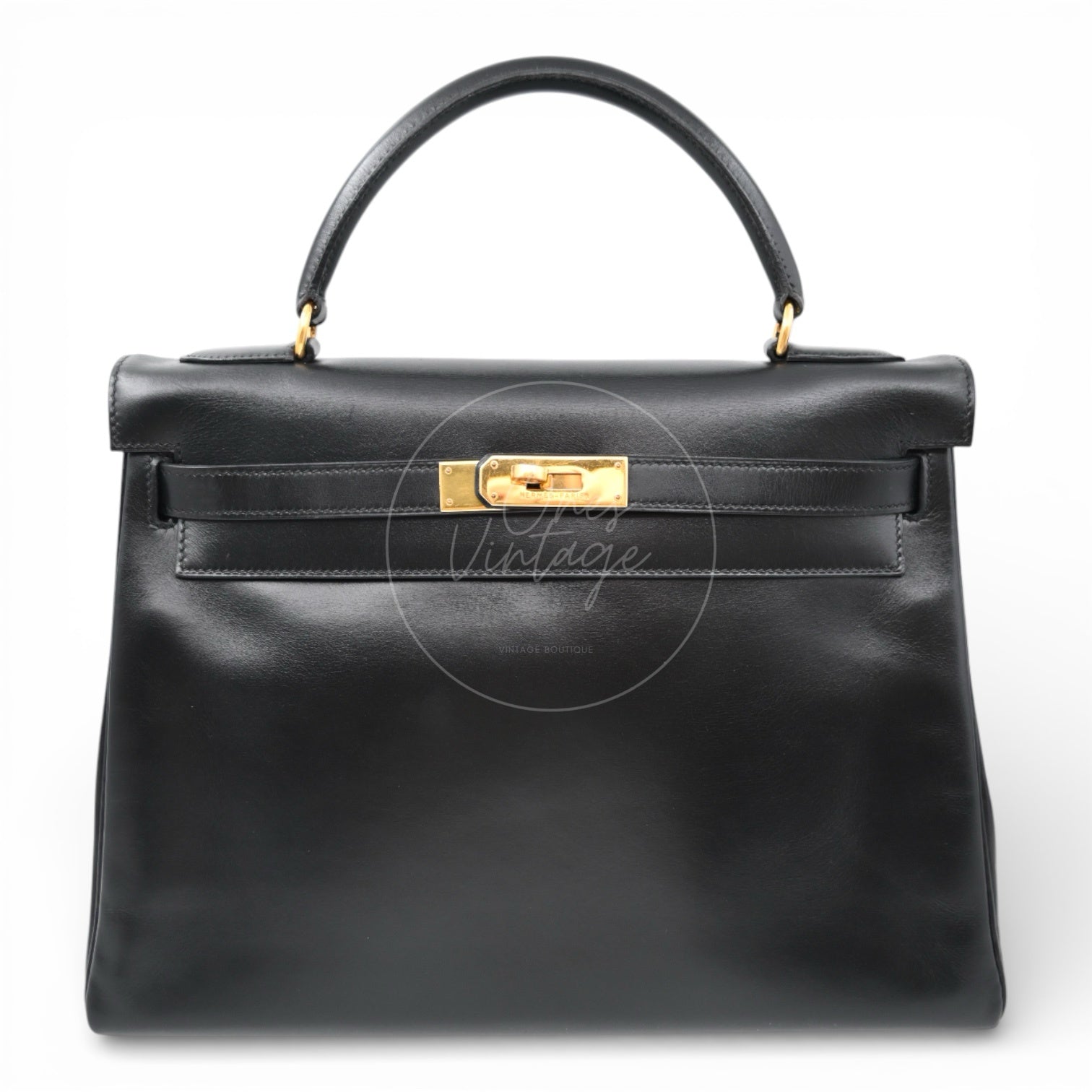 Hermes Kelly 32 Box GHW Black Circle X