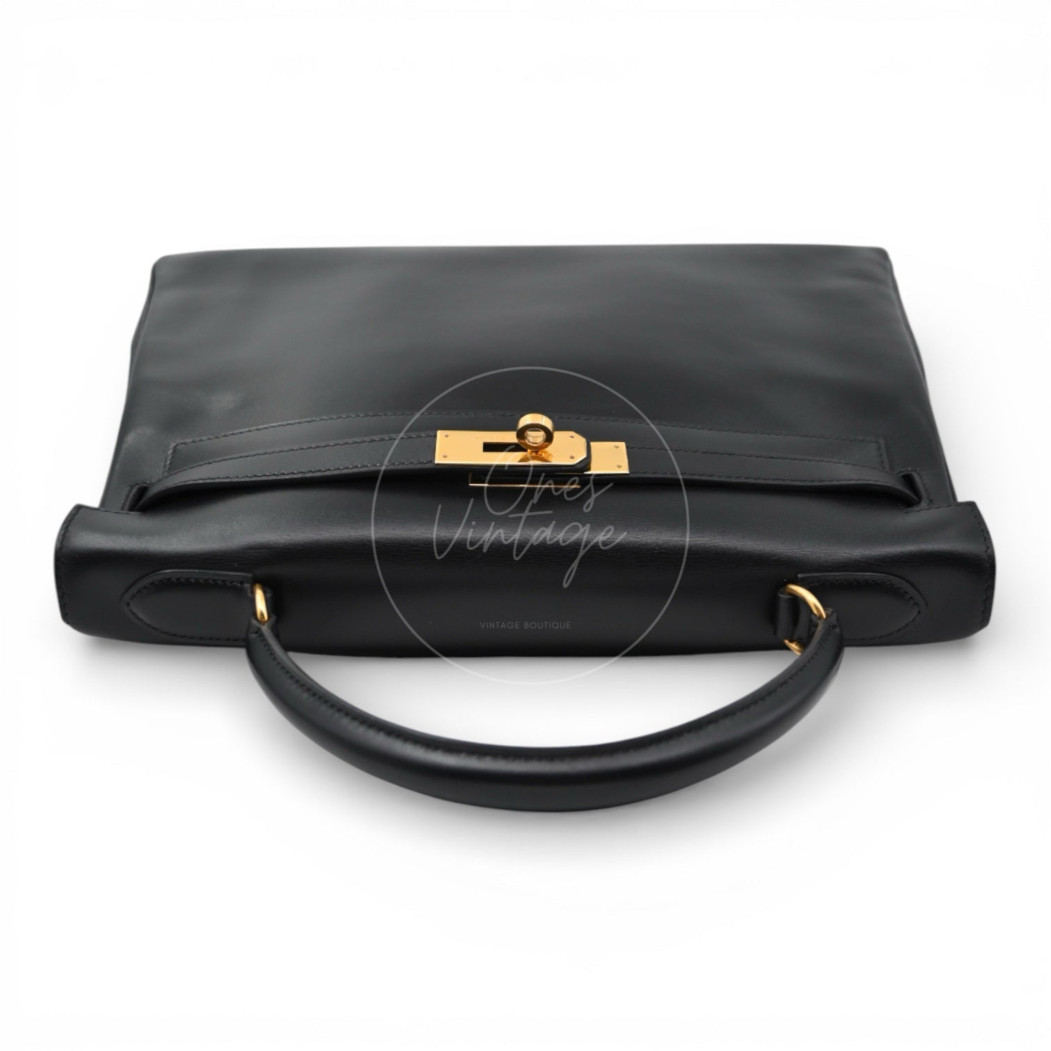 Hermes Kelly 32 Box GHW Black Circle X