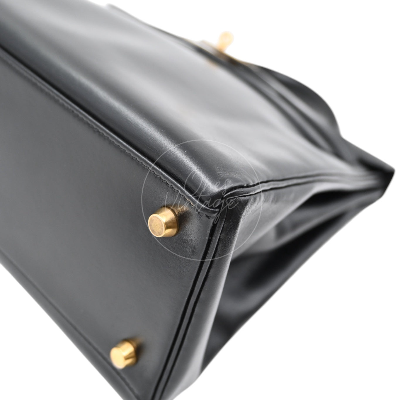 Hermes Kelly 32 Box GHW Black Circle X