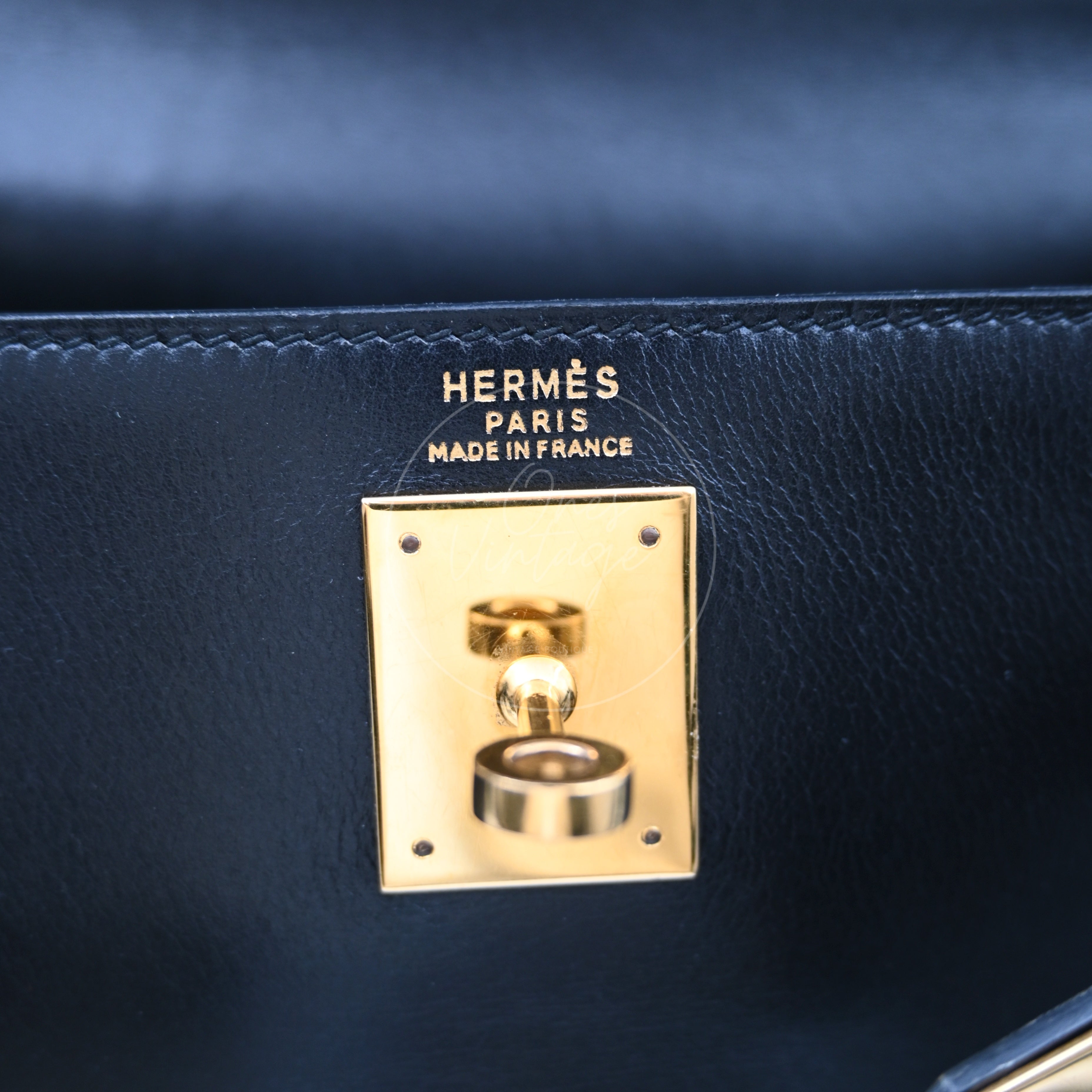 Hermes Kelly 32 Box GHW Black Circle X