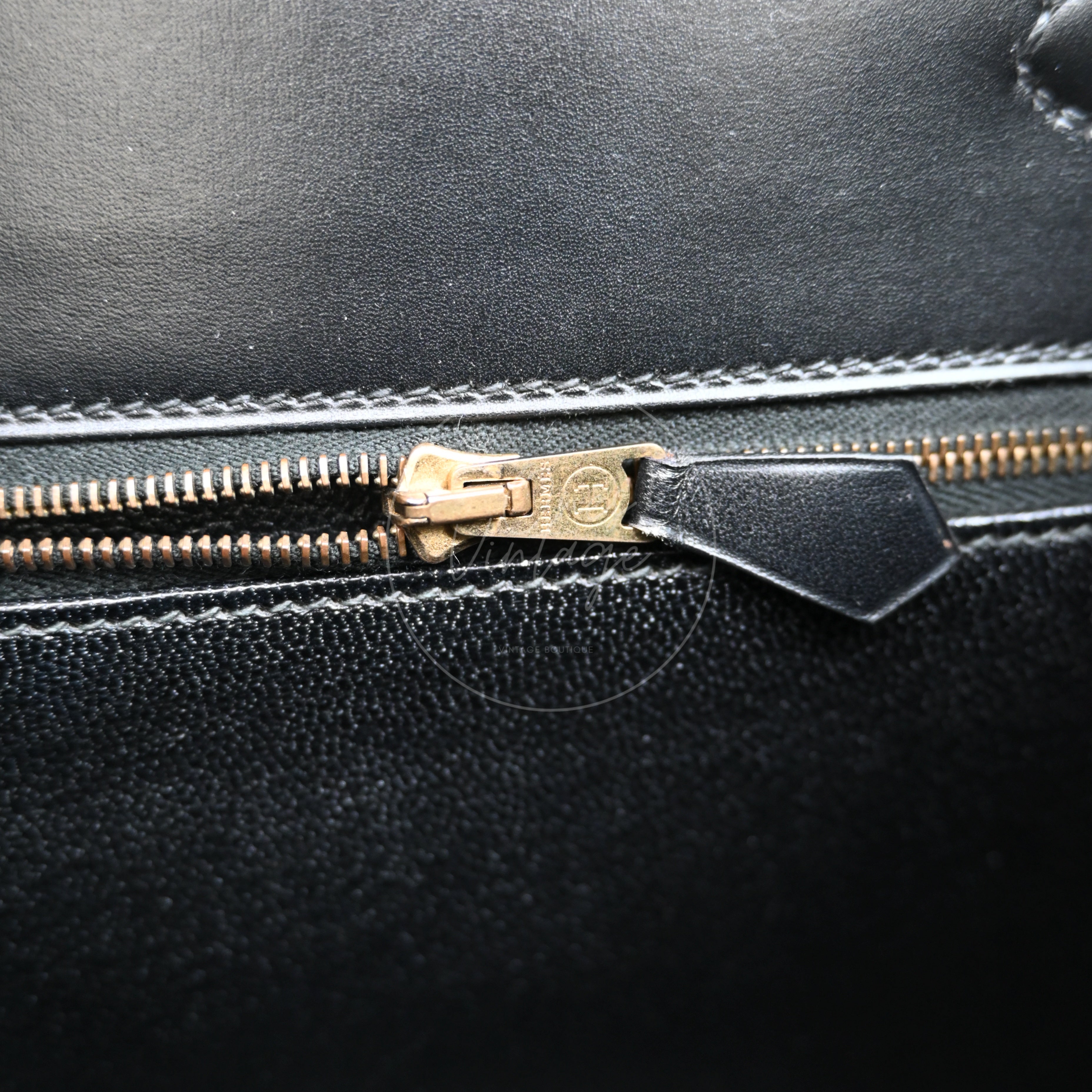 Hermes Kelly 32 Box GHW Black Circle X
