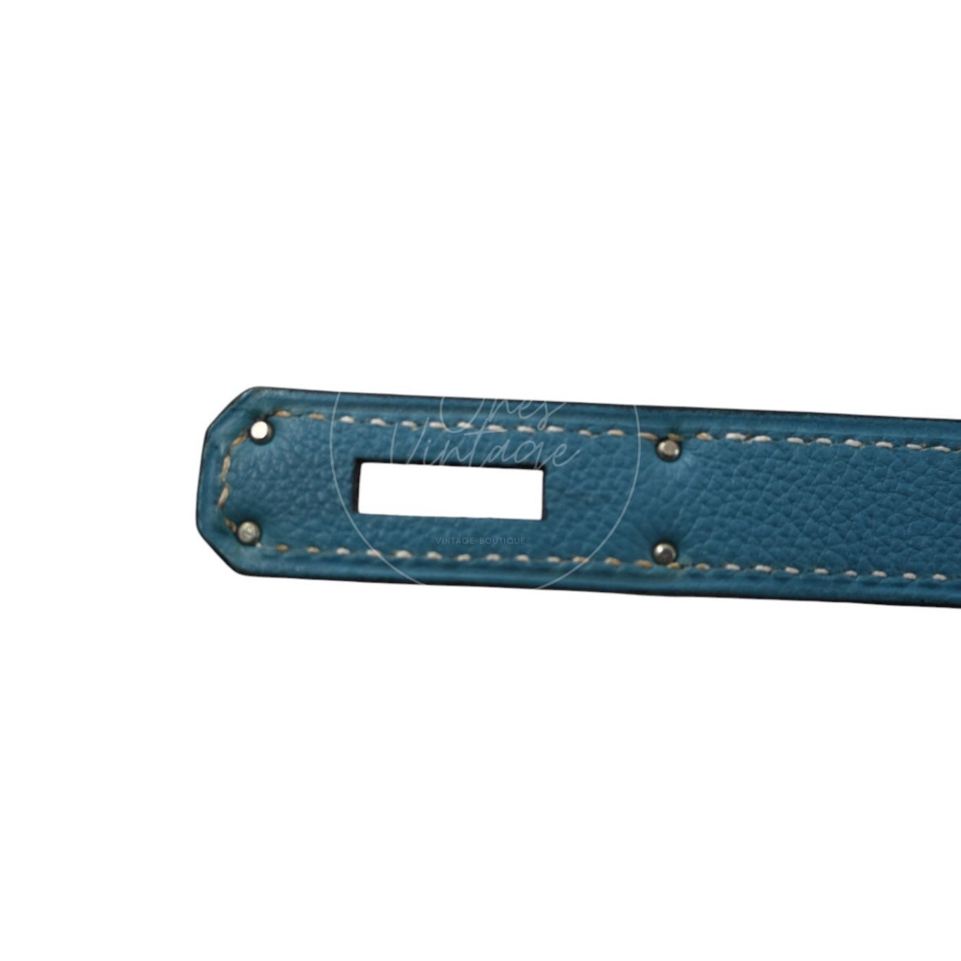 Hermes Birkin 30 Denim Tolie PHW Blue Square F