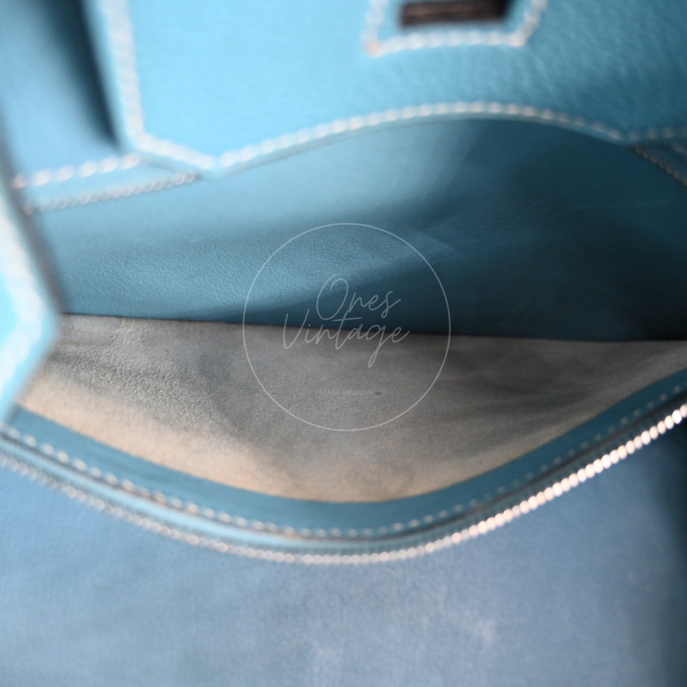 Hermes Birkin 30 Denim Tolie PHW Blue Square F