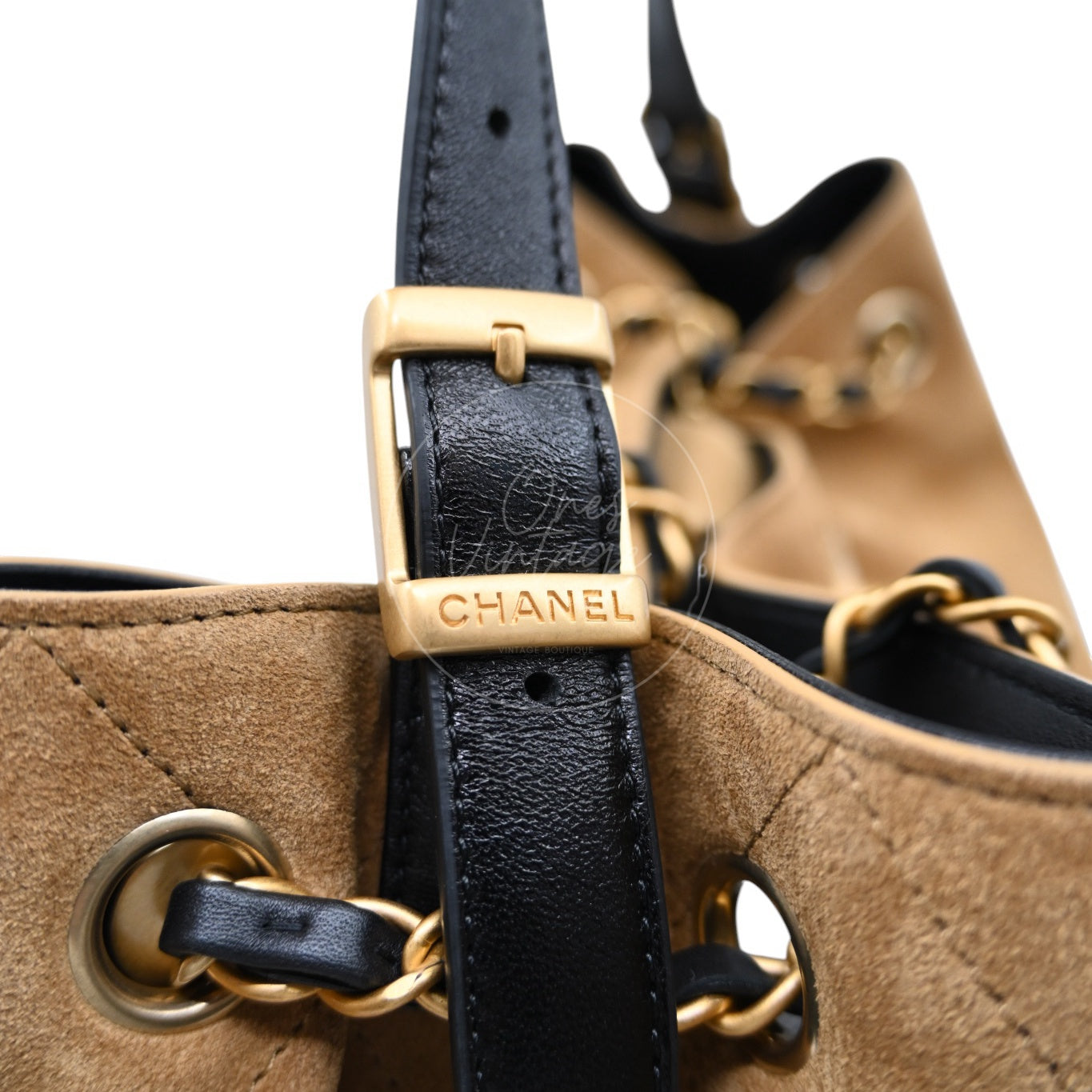 Chanel 25A Hobo Suede and Lambskin Shoulder Bag GHW Beige Black 2025