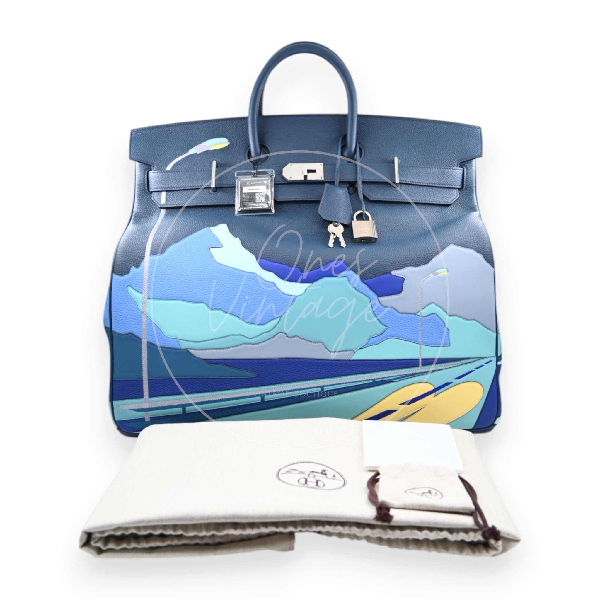 Hermes Endless Road HAC Birkin 50 Togo and Swift Leather PHW Multicolor Stamp Y