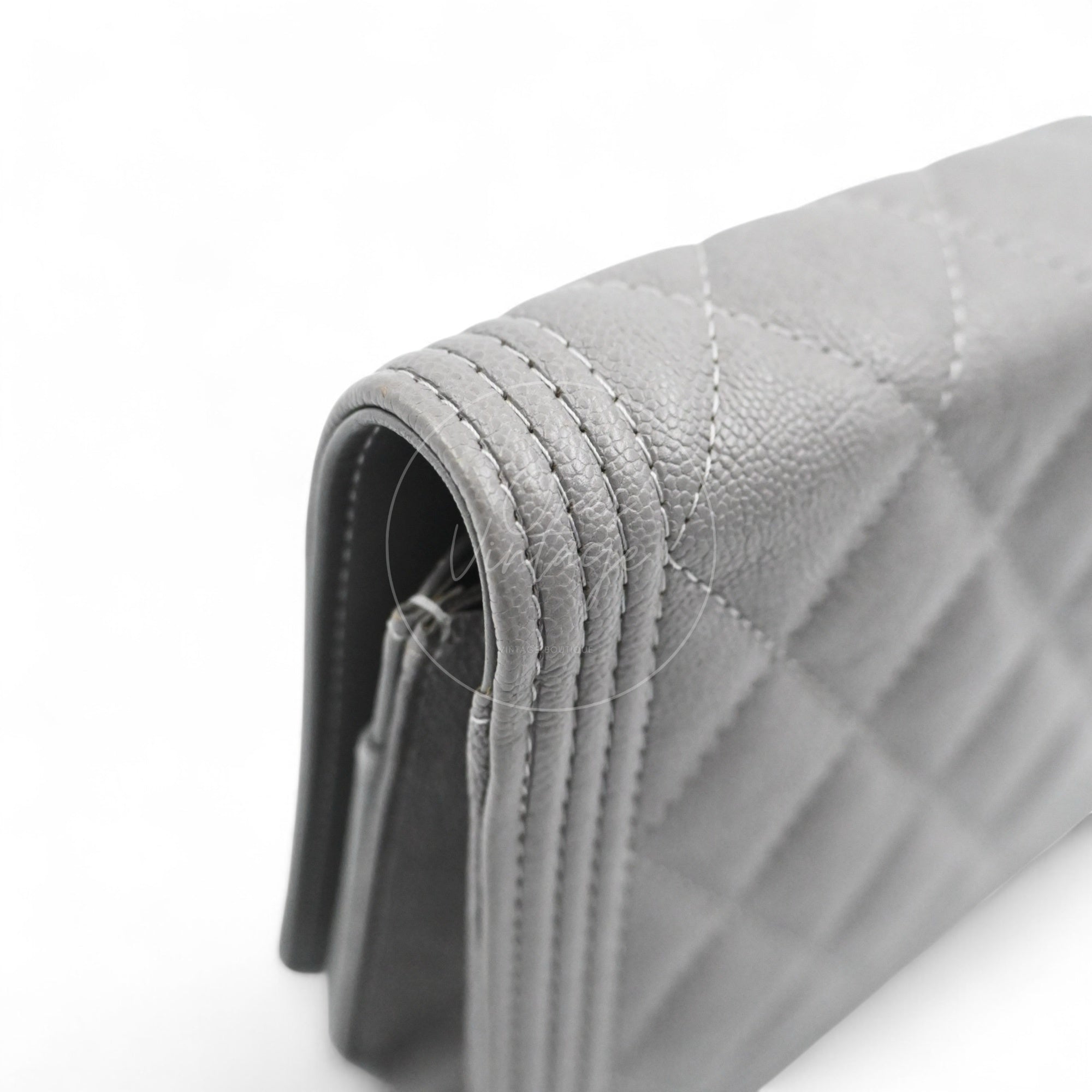 Chanel Boy Wallet On Chain WOC Grey Caviar GHW Series 26