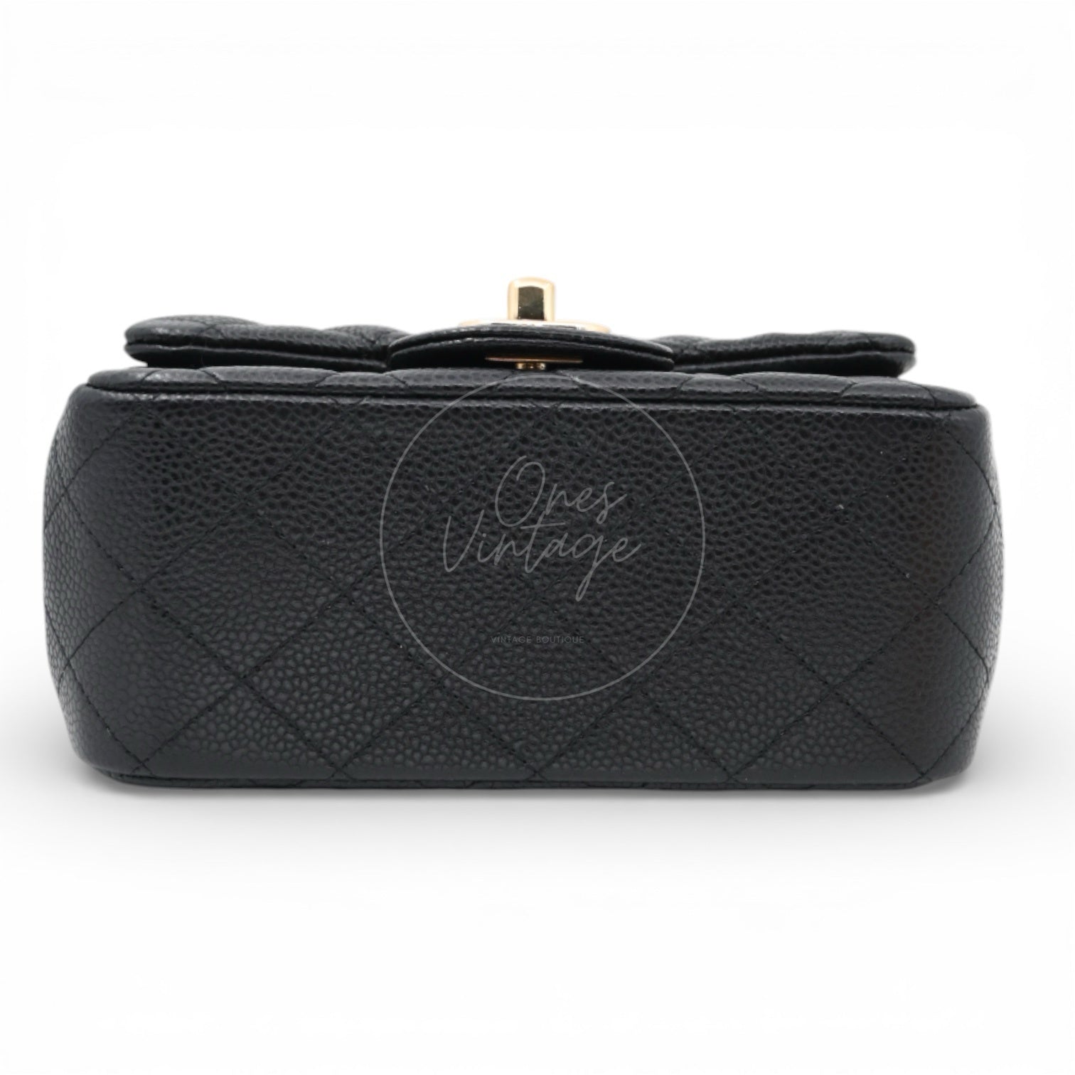 Chanel Mini Square Caviar Flap Bag GHW Black Series 25