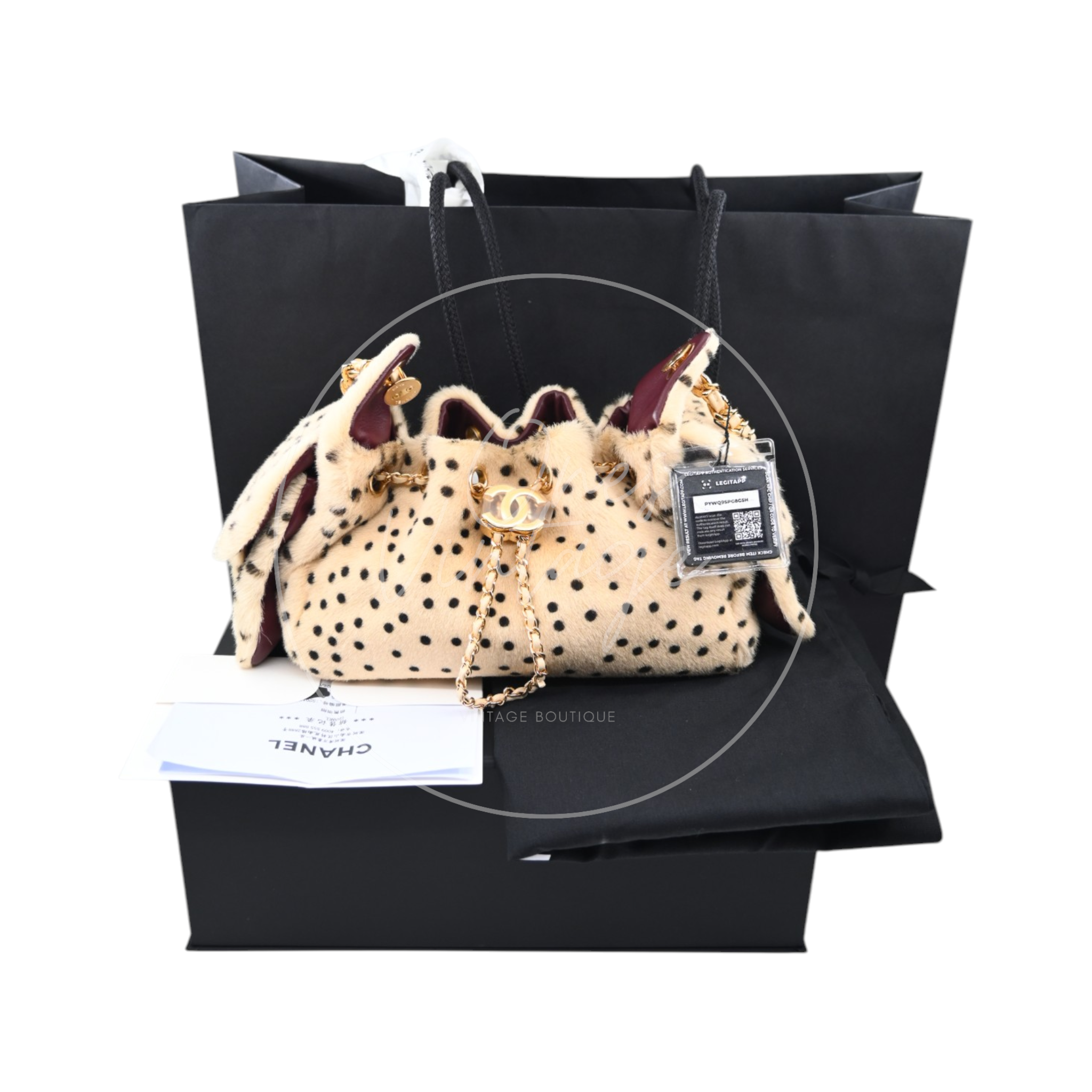 Chanel 25 Bag Mini Pony Hair Cheetah GHW Beige Black Series JX