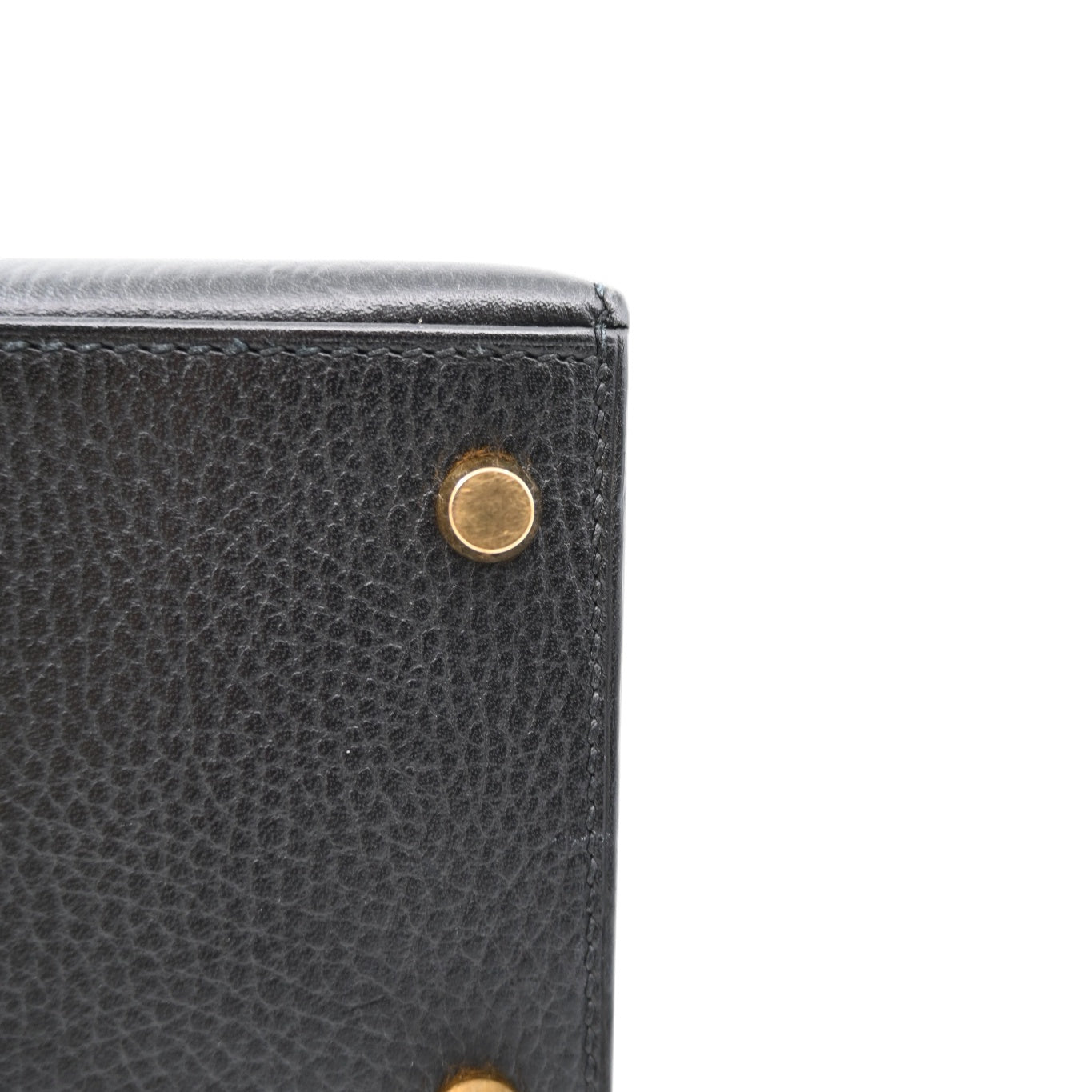 [Pre-owned Hermes Kelly 28 K28 Black Ardennes Stamp Square C handbag