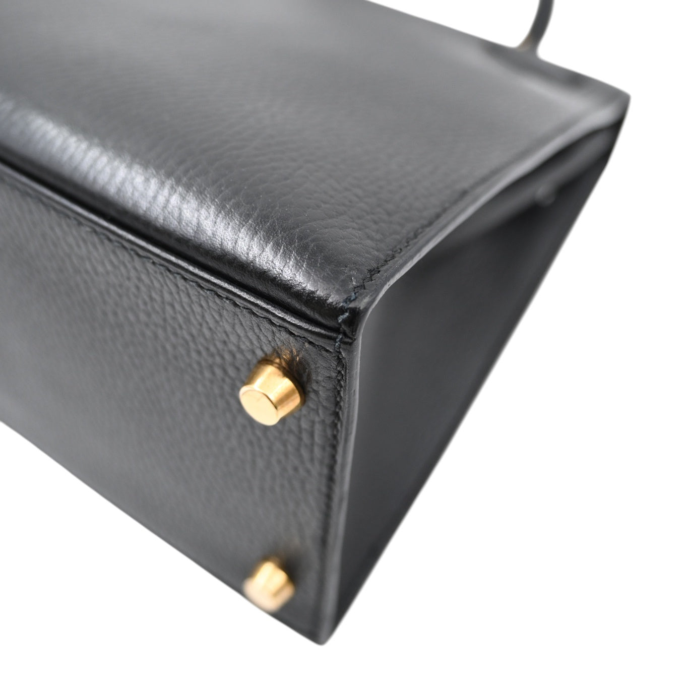 [Pre-owned Hermes Kelly 28 K28 Black Ardennes Stamp Square C handbag