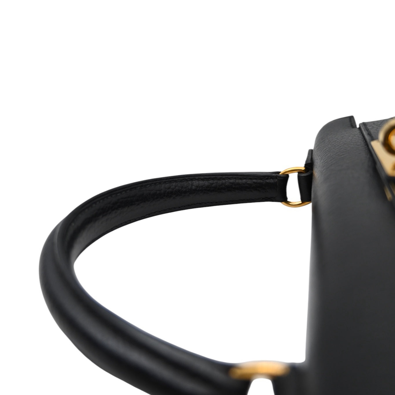 [Pre-owned Hermes Kelly 28 K28 Black Ardennes Stamp Square C handbag