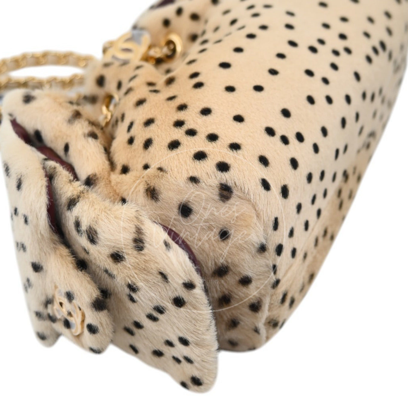Chanel 25 Bag Mini Pony Hair Cheetah GHW Beige Black Series JX