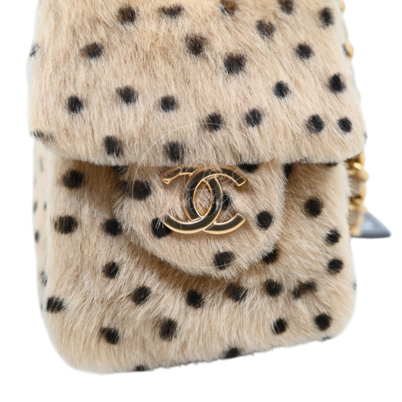 Chanel 25 Bag Mini Pony Hair Cheetah GHW Beige Black Series JX