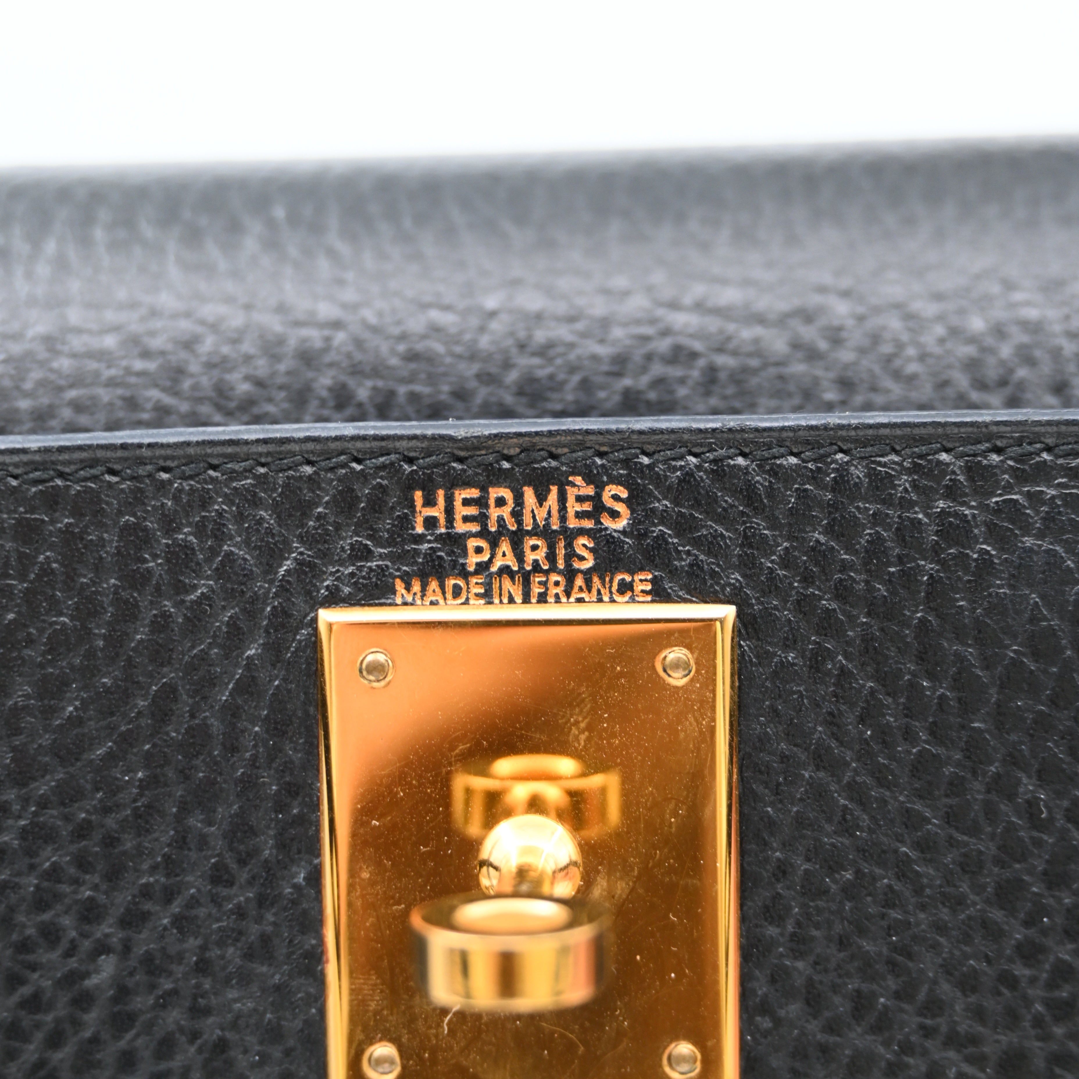 [Pre-owned Hermes Kelly 28 K28 Black Ardennes Stamp Square C handbag