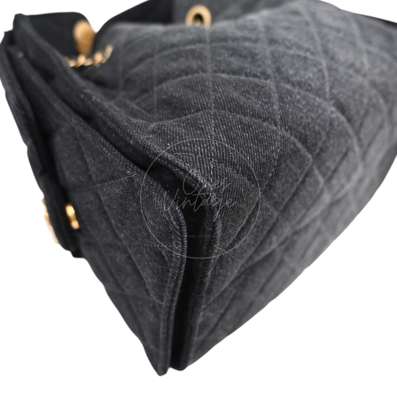 Chanel 25 Small Black Denim Handbag GHW Black 2025