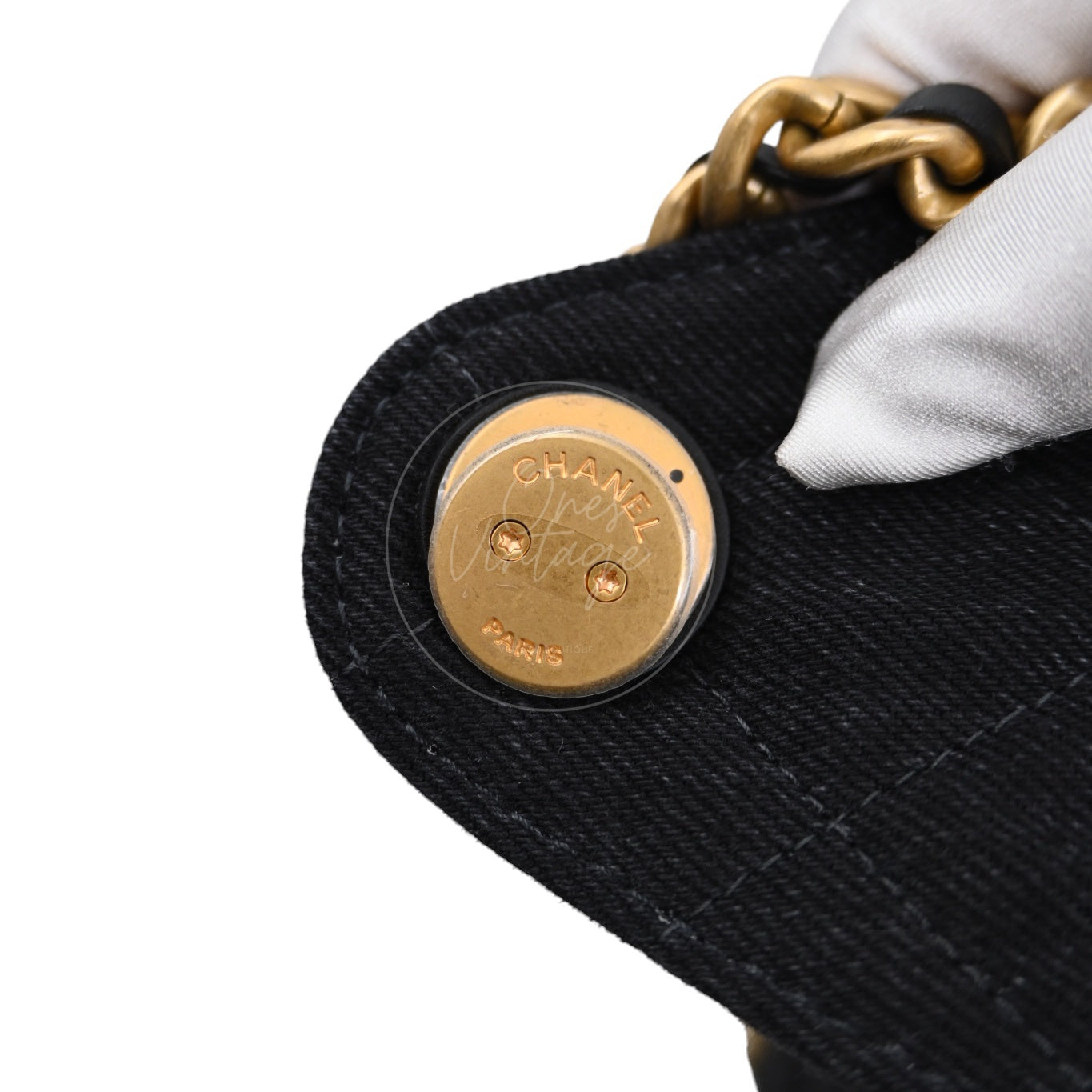 Chanel 25 Small Black Denim Handbag GHW Black 2025