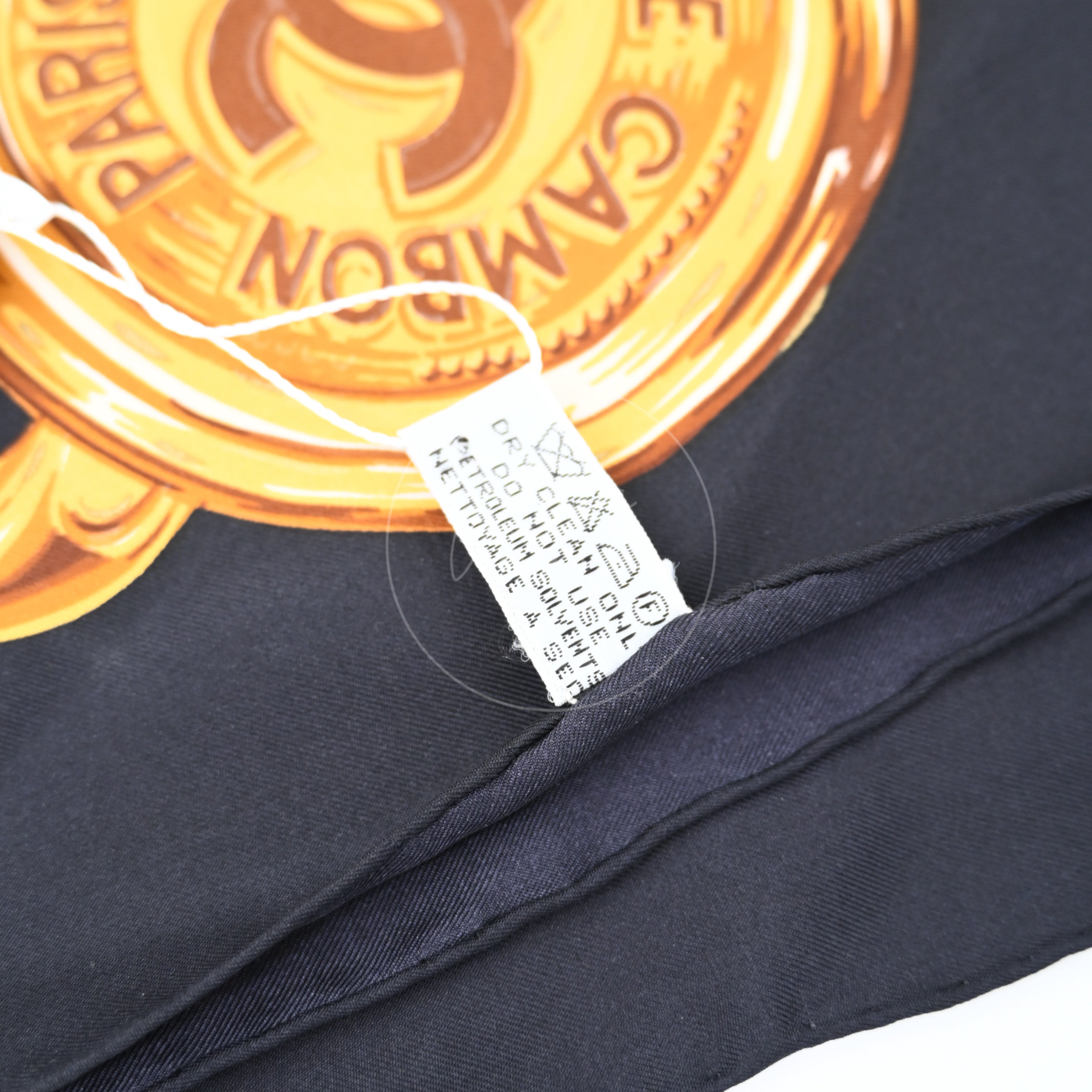 Chanel CC Logo With Gold Chain Pattern Square Scarf