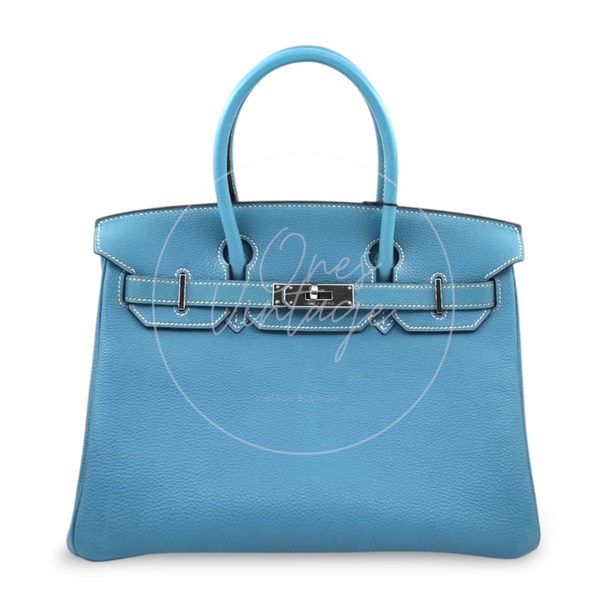 Hermes Birkin 30 Togo Denim Jean PHW Square I