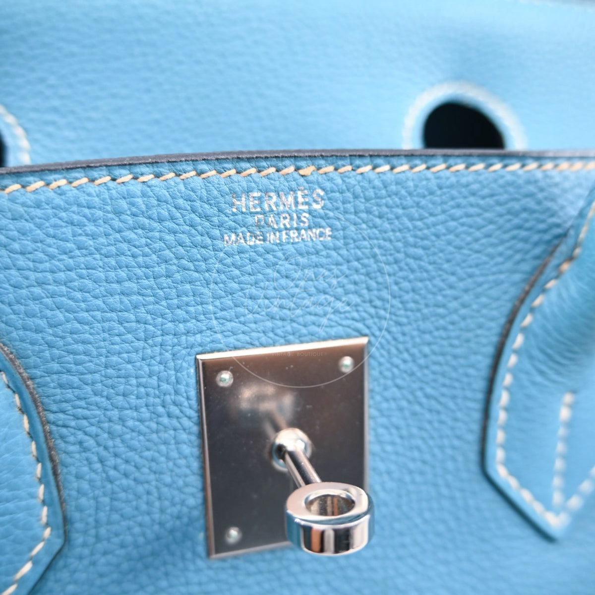Hermes Birkin 30 Togo Denim Jean PHW Square I