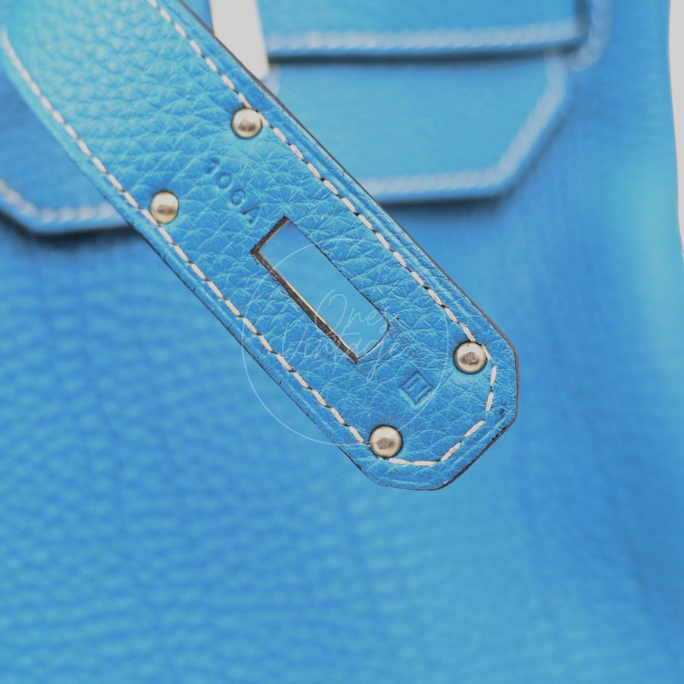Hermes Birkin Shoulder Handbag PHW Denim Jean Blue Square N