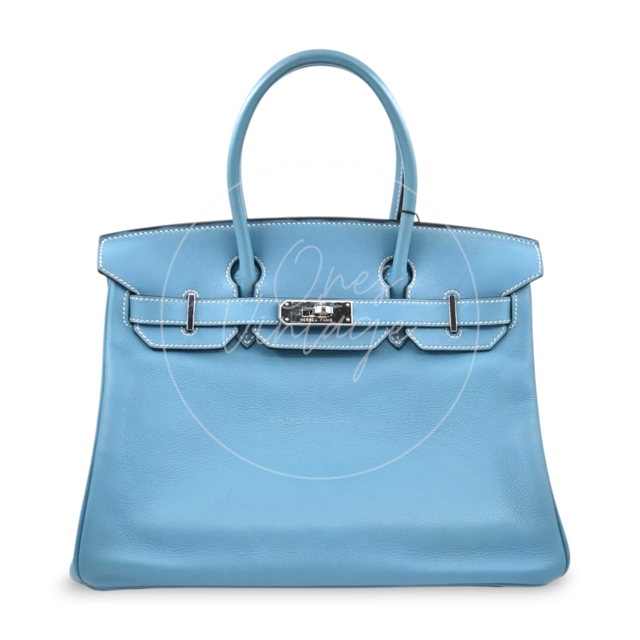 Hermes Birkin 30 PHW Blue Jean Togo Square K