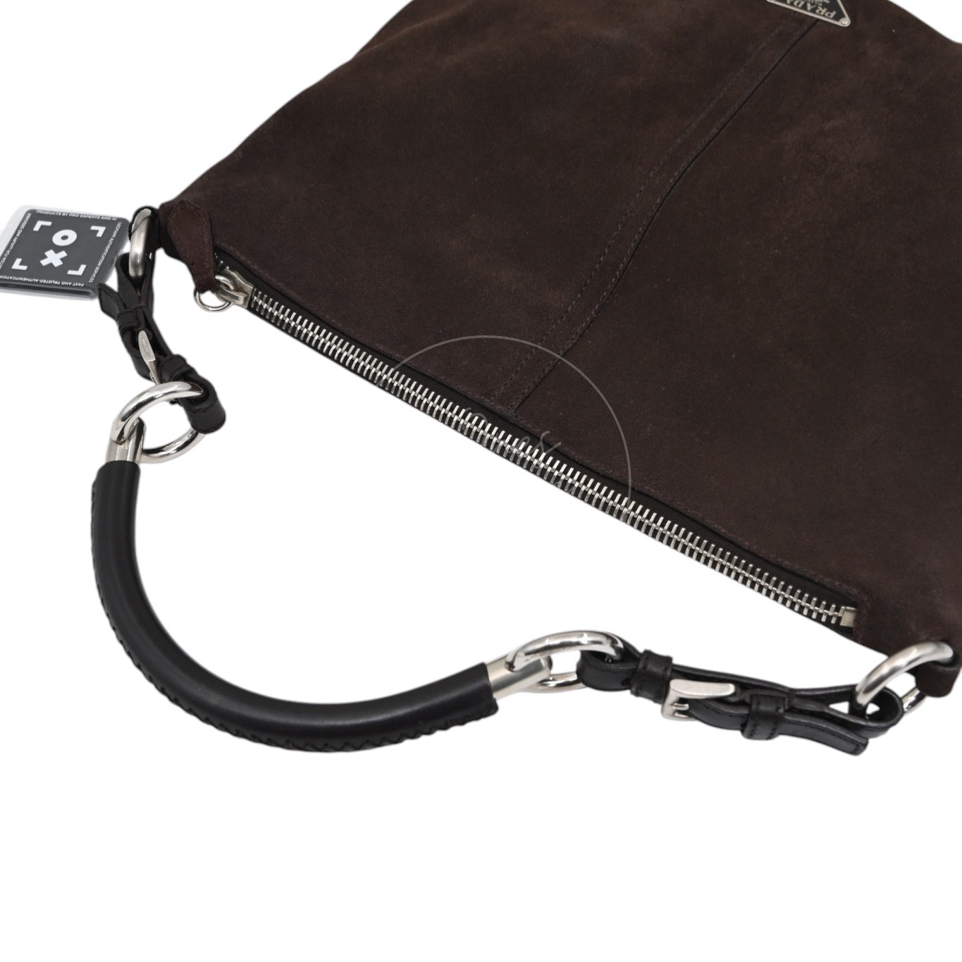 Prada Cleo Suede Hobo Shoulder Bag SHW Brown