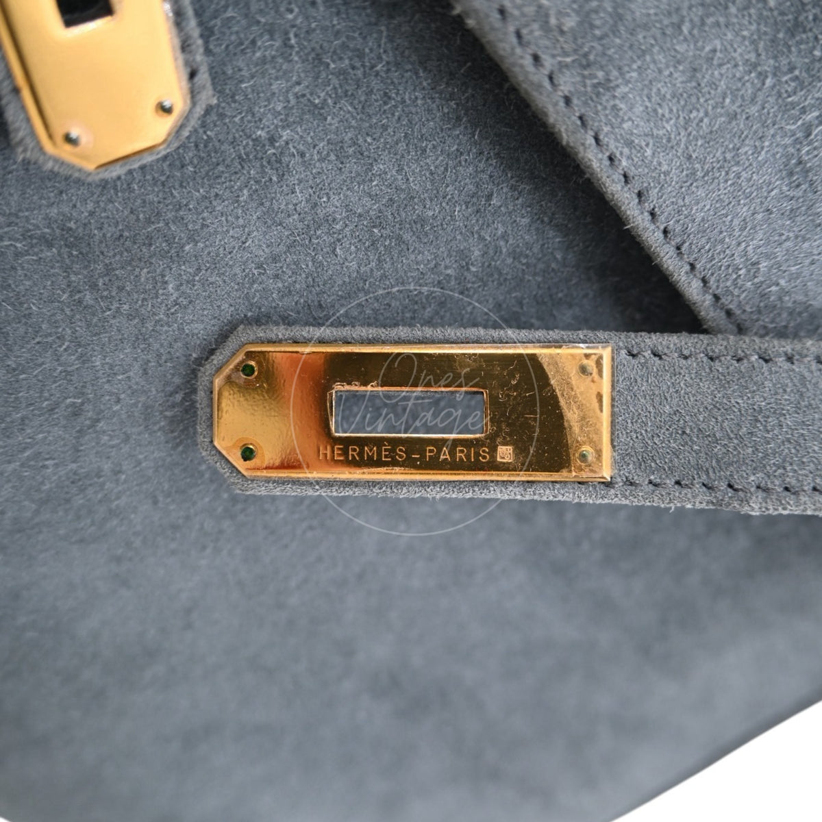 Hermes Kelly 28 Doblis Suede Gris GWH Square D