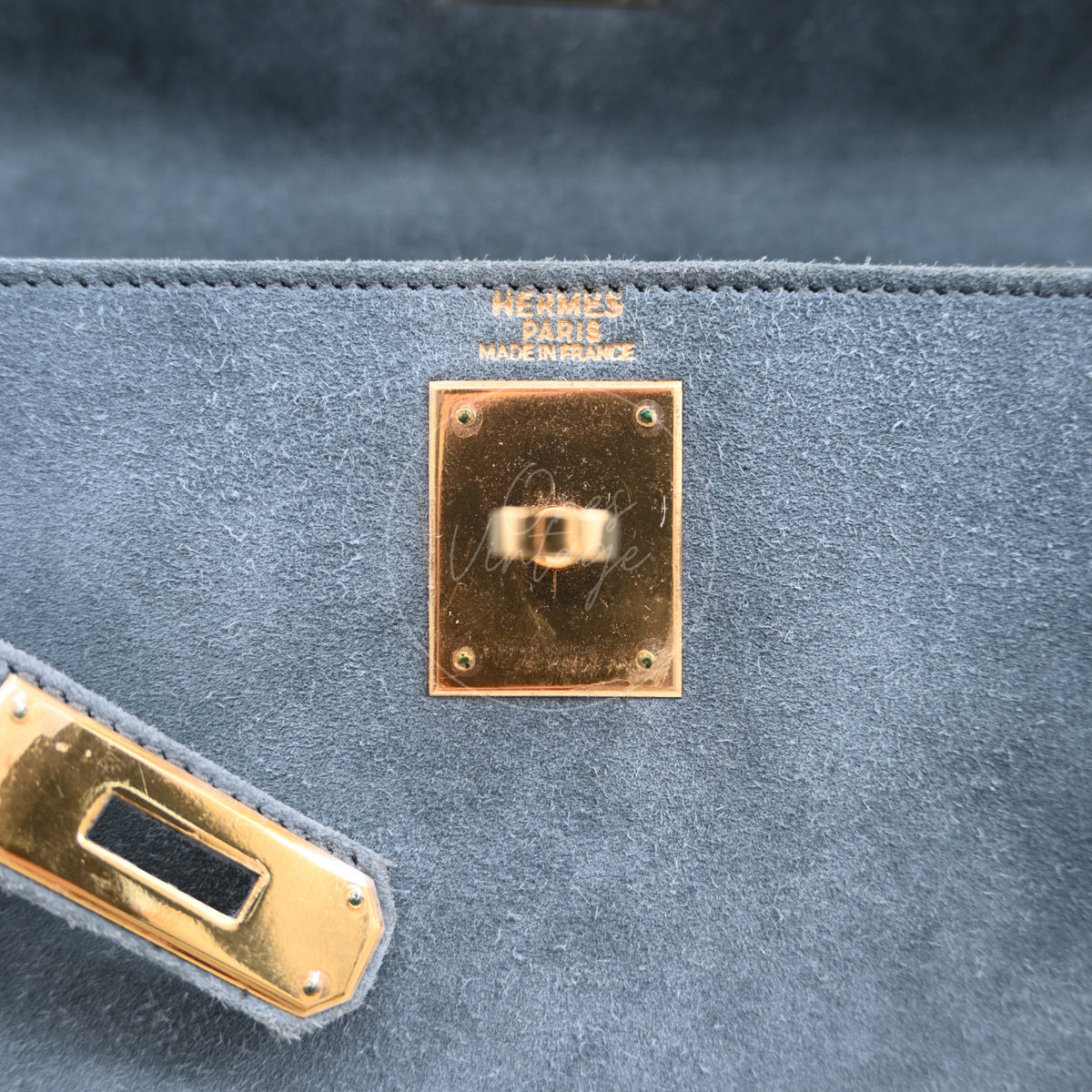 Hermes Kelly 28 Doblis Suede Gris GWH Square D