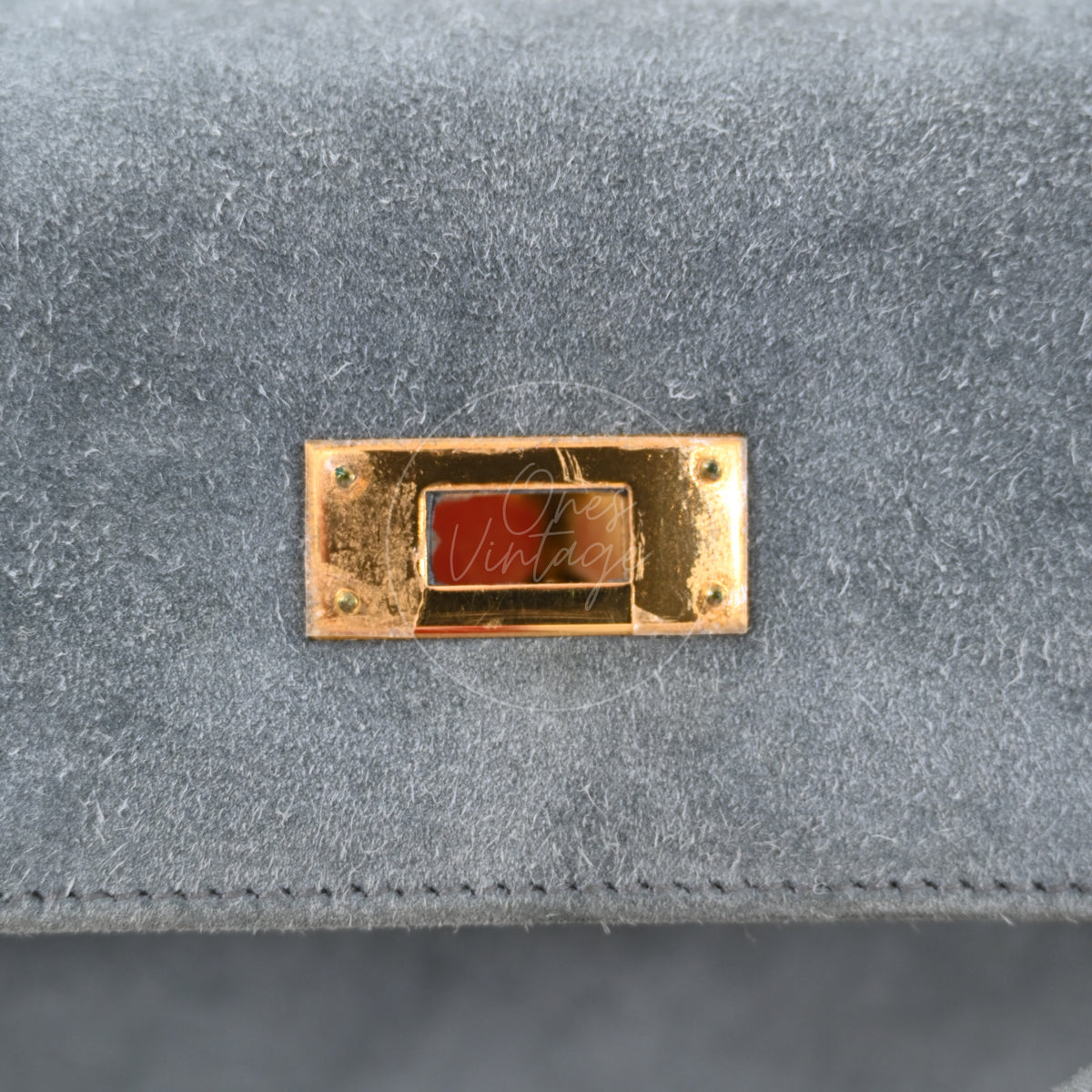 Hermes Kelly 28 Doblis Suede Gris GWH Square D