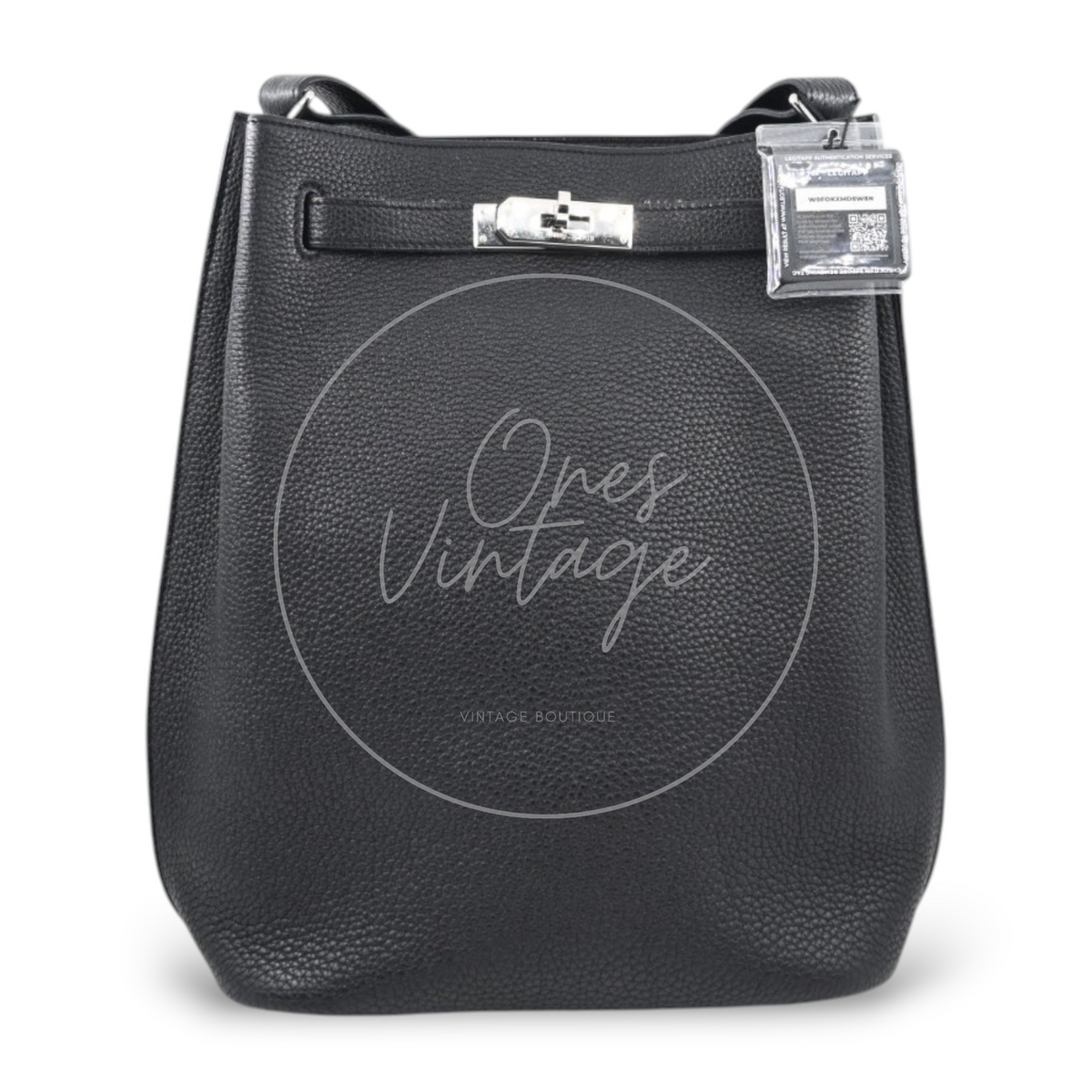 Hermes So Kelly 22 Black PHW Square L