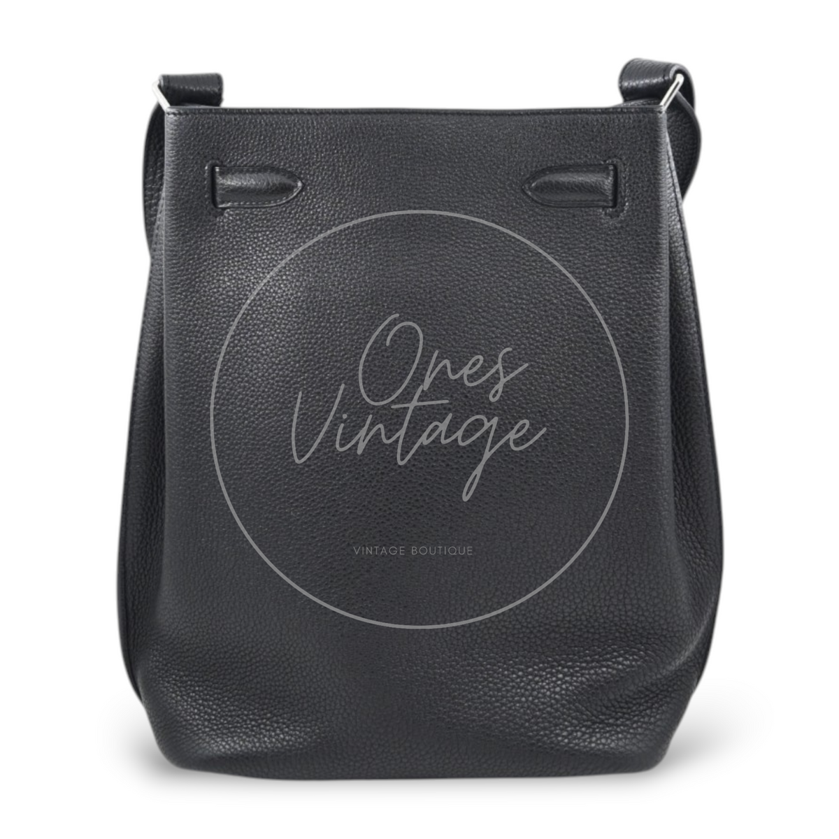 Hermes So Kelly 22 Black PHW Square L