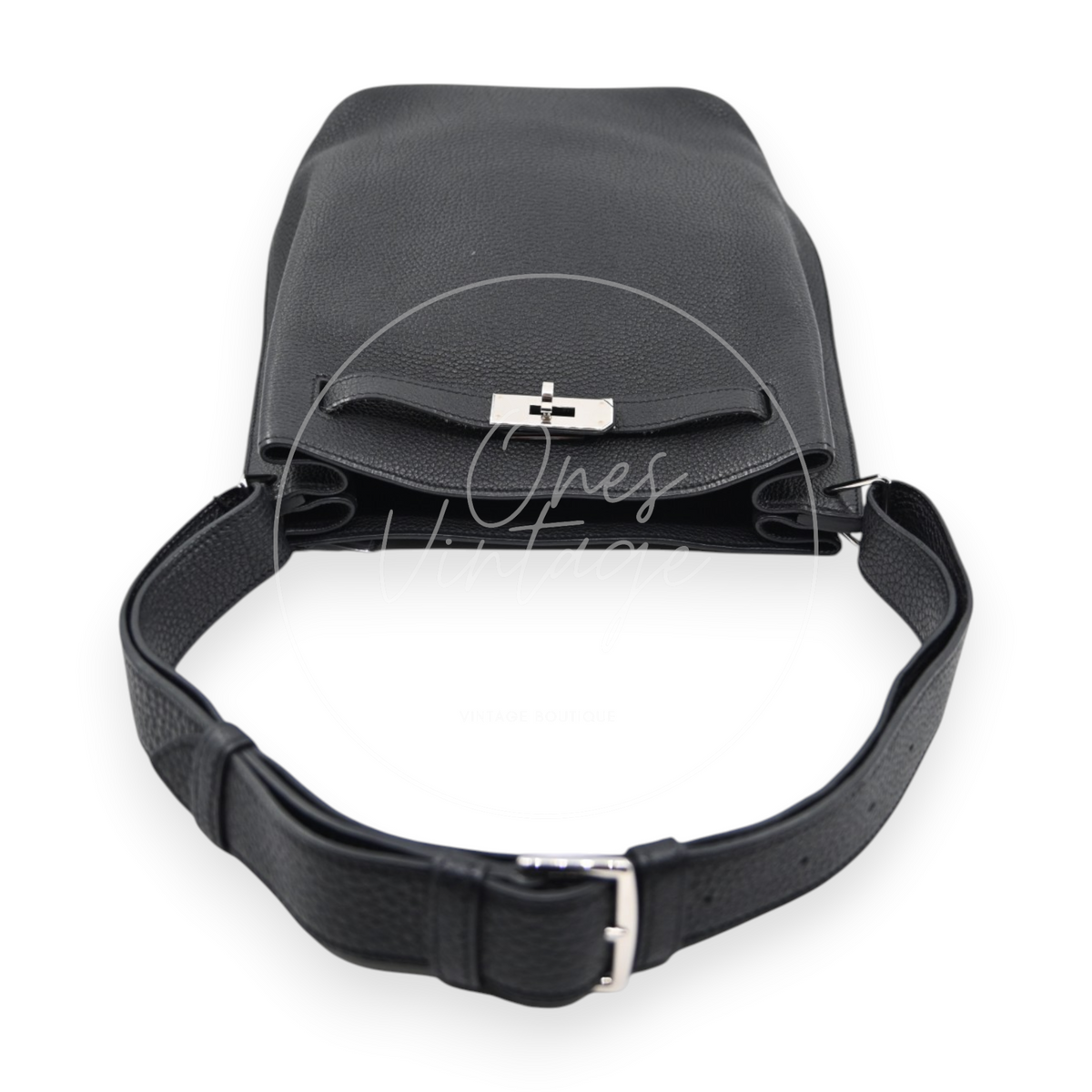 Hermes So Kelly 22 Black PHW Square L