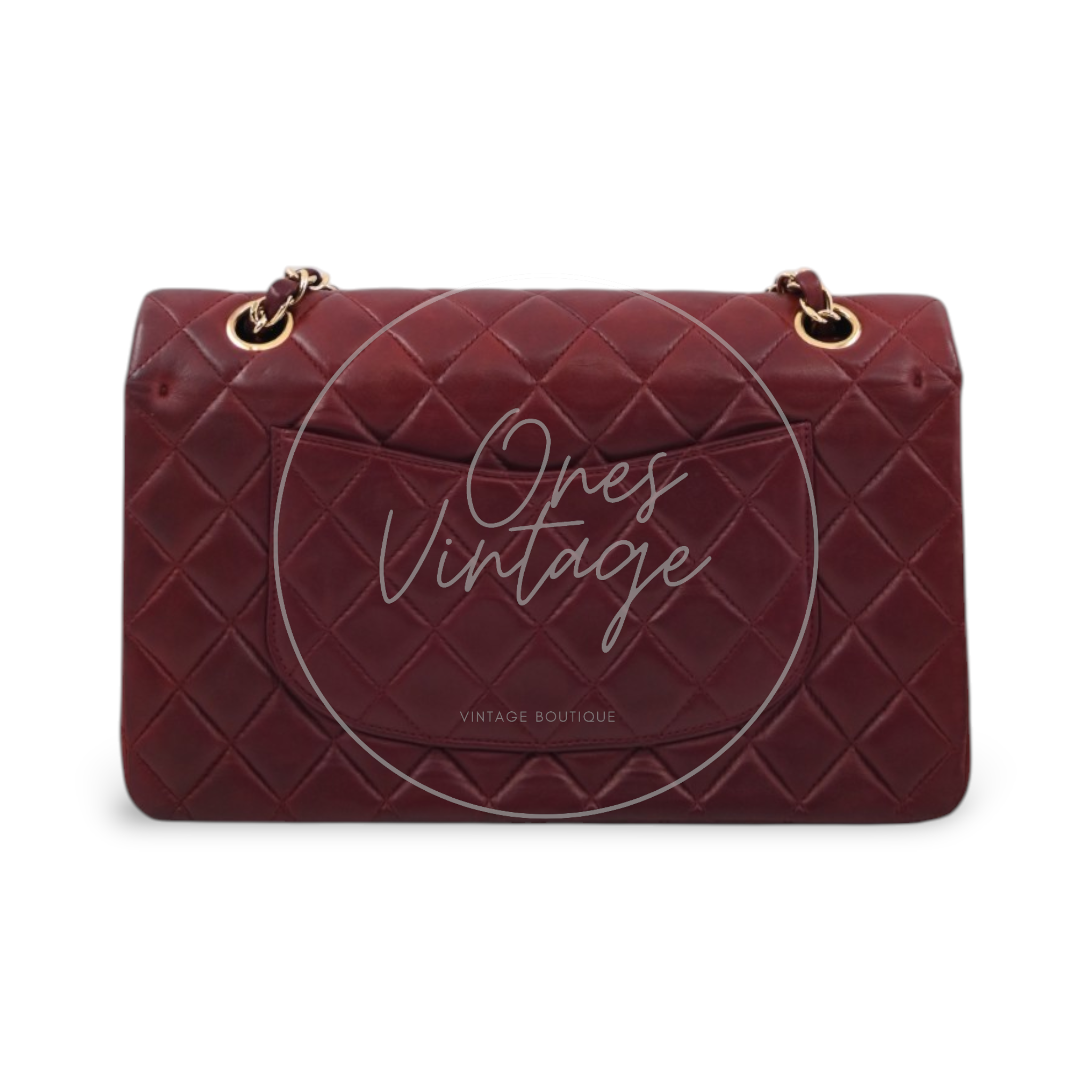 Chanel Medium Classic Double Flap Bag Lambskin Dark Red GHW Series 7