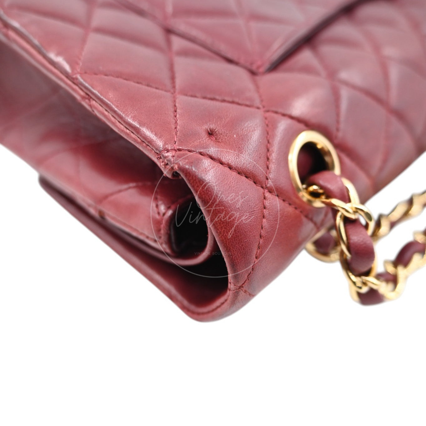 Chanel Medium Classic Double Flap Bag Lambskin Dark Red GHW Series 7