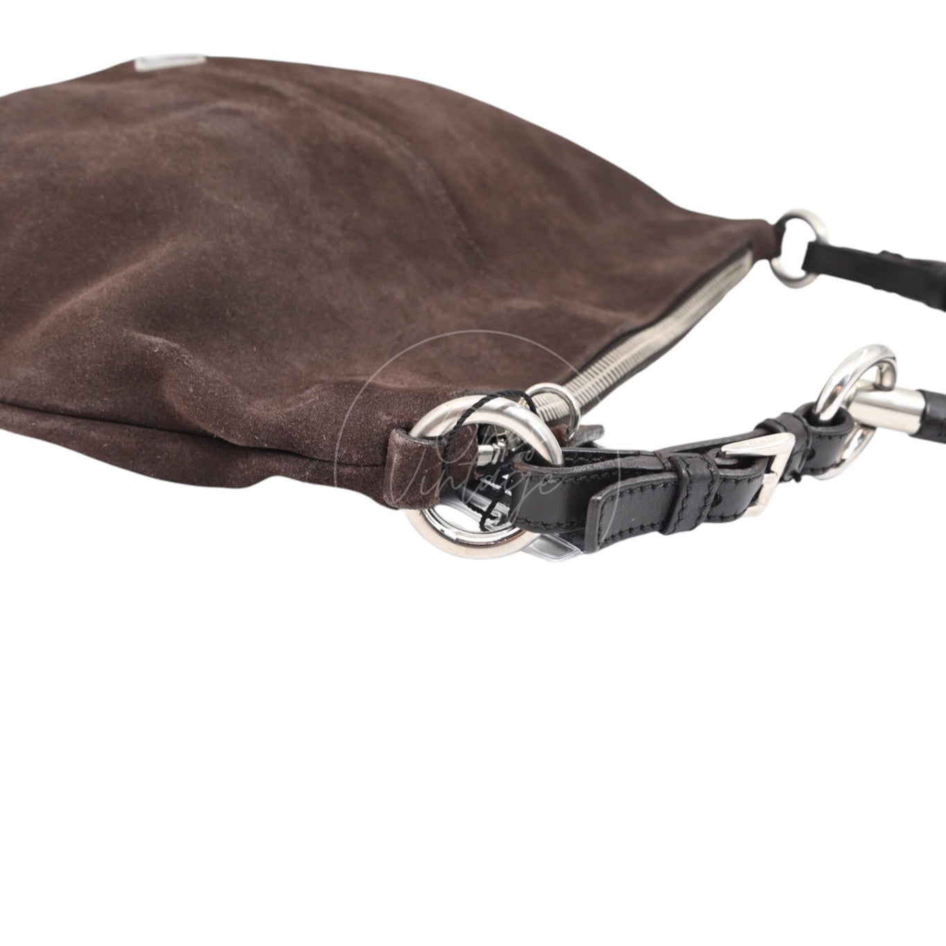 Prada Cleo Suede Hobo Shoulder Bag SHW Brown
