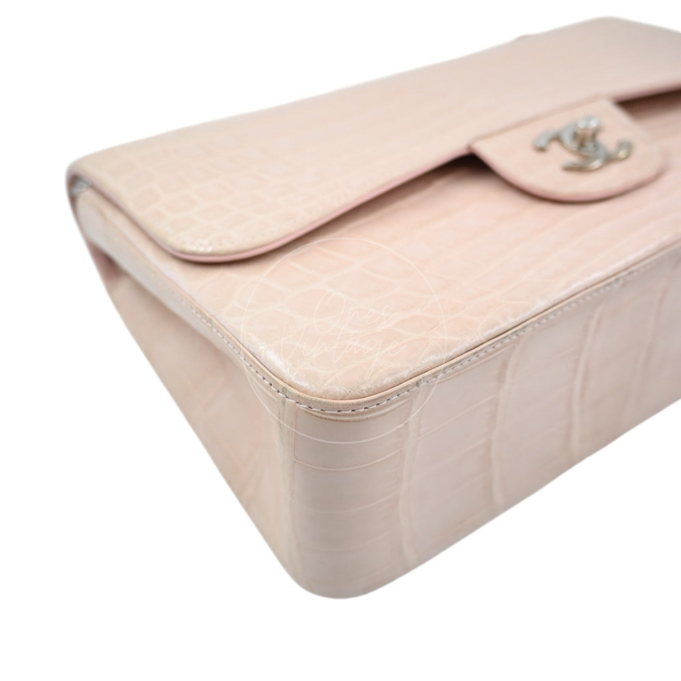 Chanel Classic Jumbo Flap Bag Alligator Pink SHW Series 17