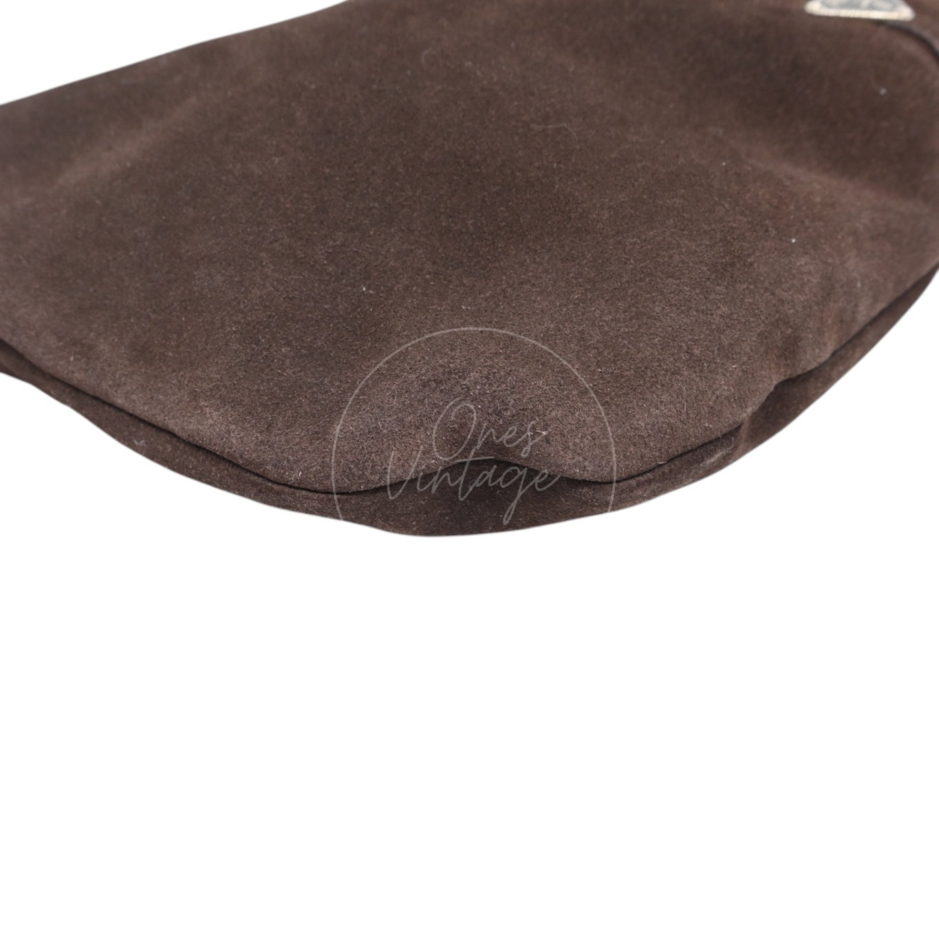 Prada Cleo Suede Hobo Shoulder Bag SHW Brown