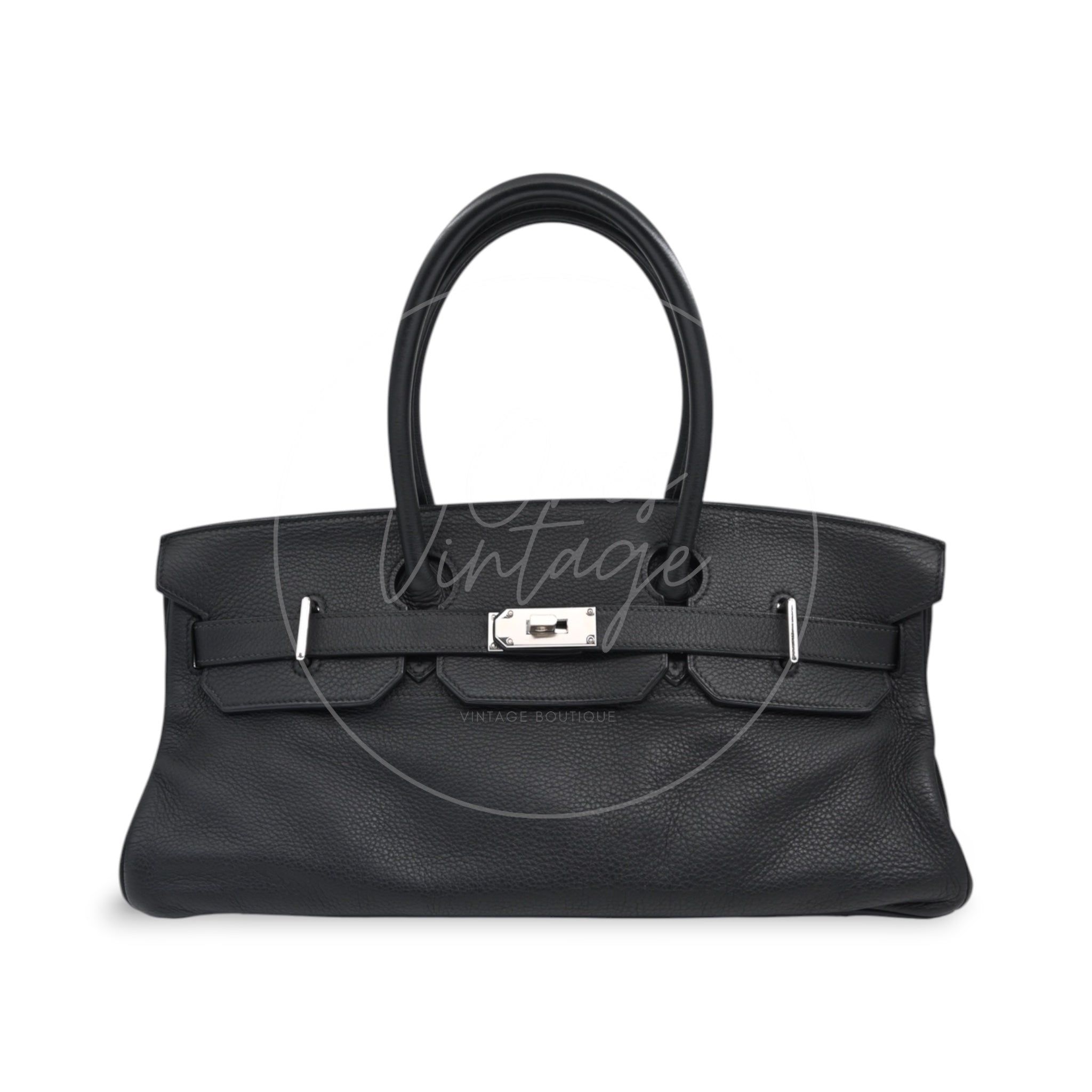 Hermes Birkin Shoulder PHW Black Square L
