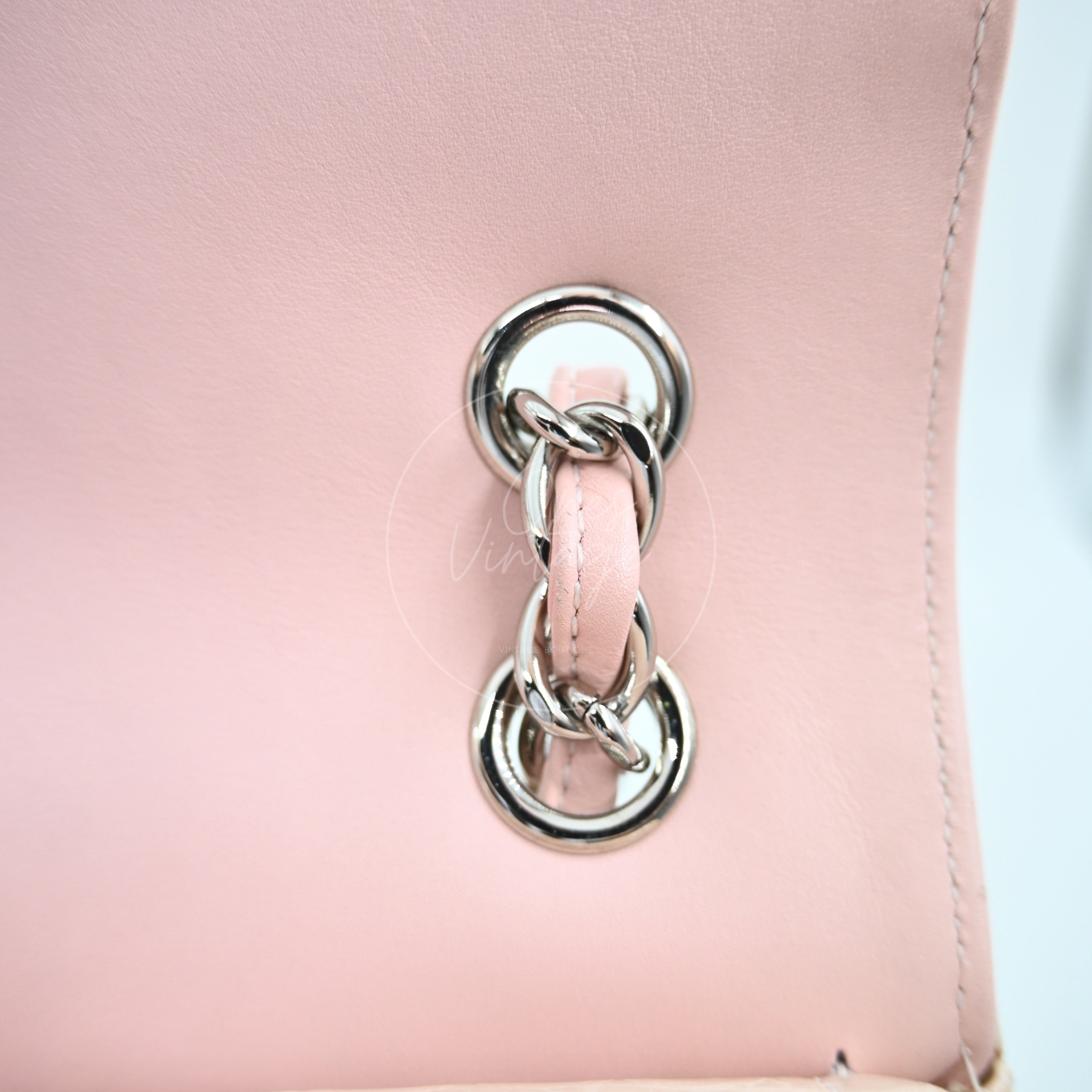 Chanel Classic Jumbo Flap Bag Alligator Pink SHW Series 17