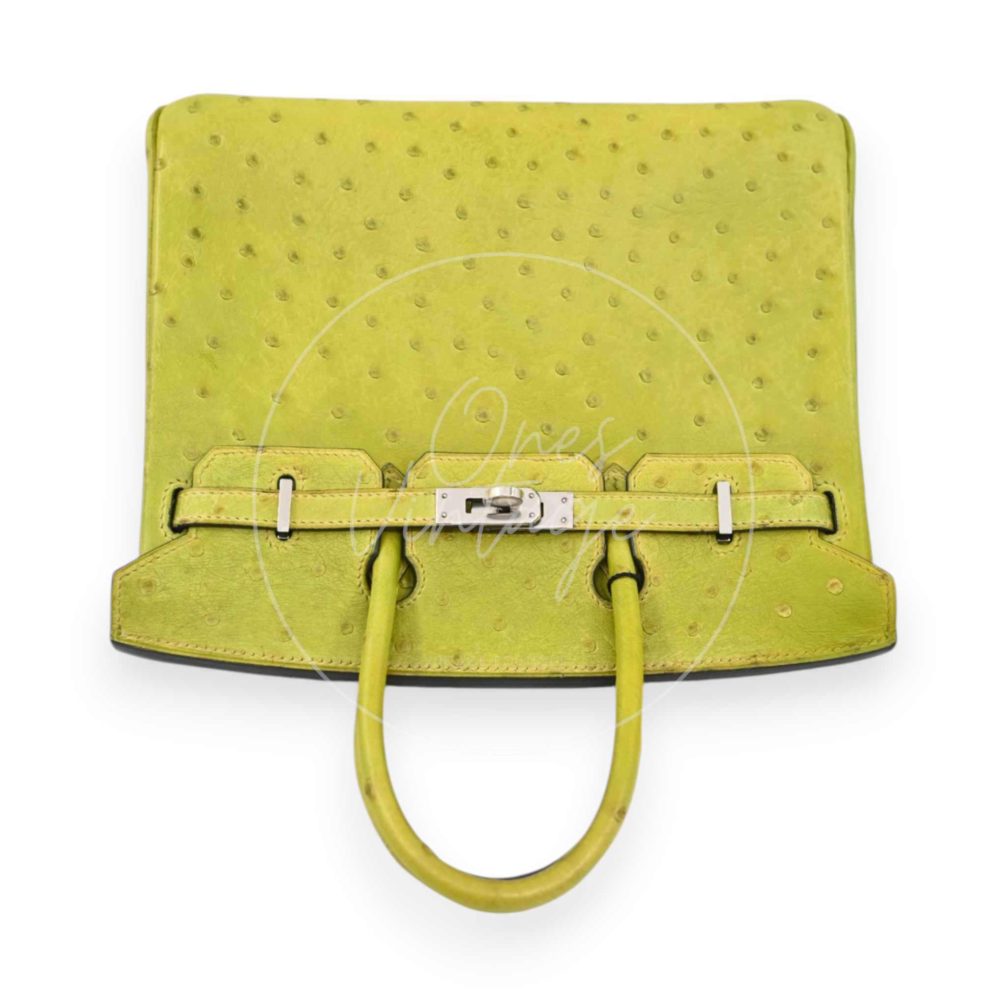 Hermes Birkin 25 Ostrich PHW Green Square J