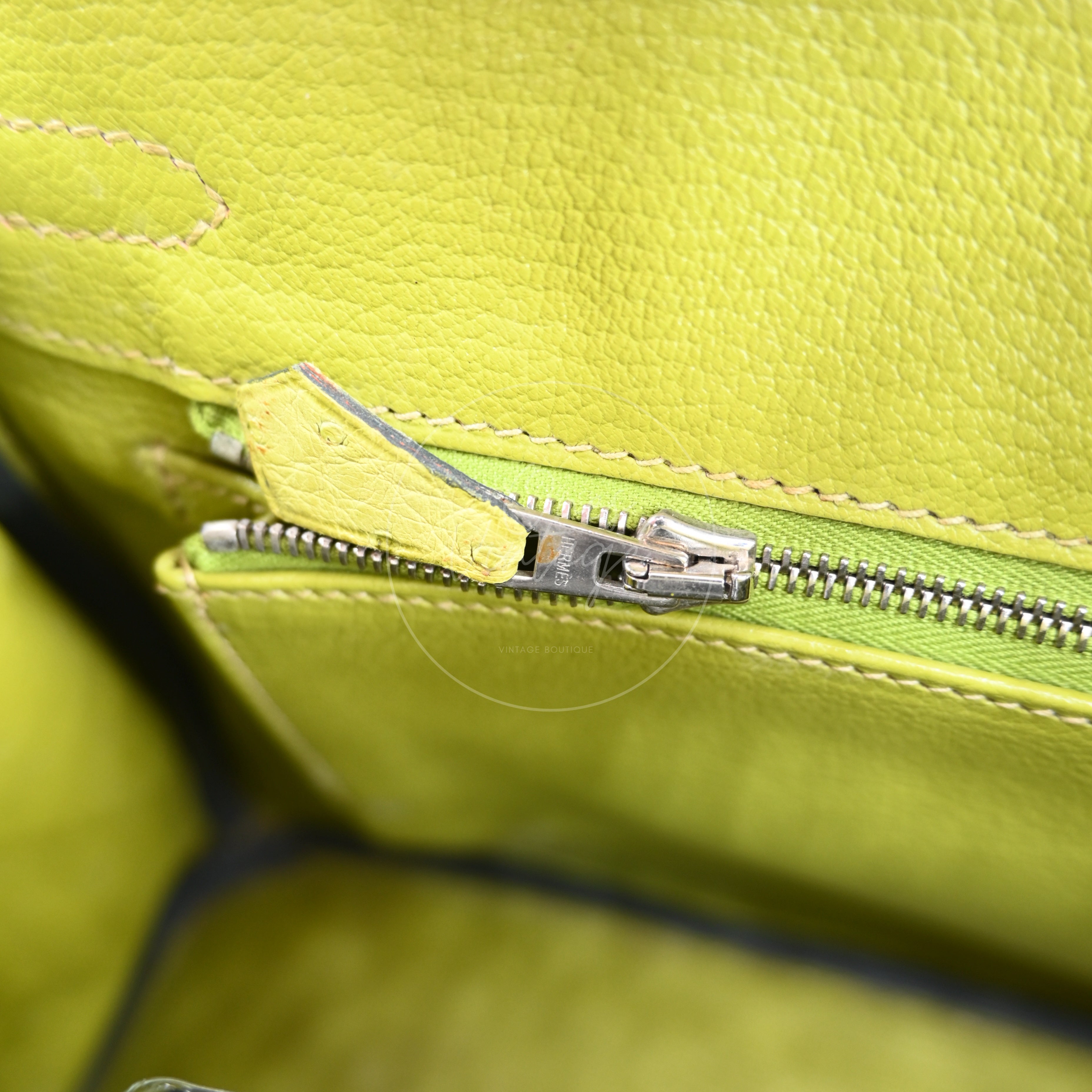 Hermes Birkin 25 Ostrich PHW Green Square J