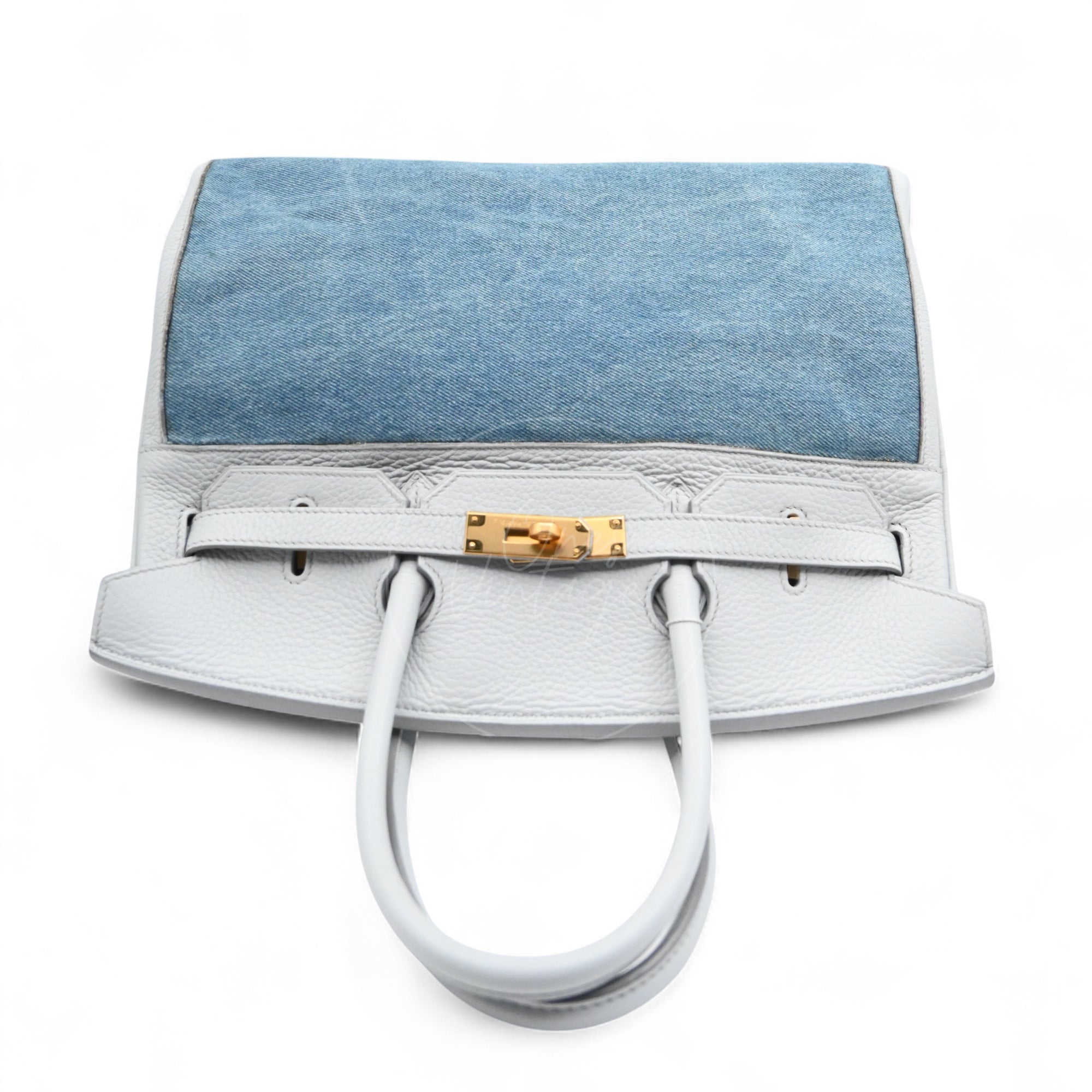 Hermes Birkin 35 TC GHW Gris Pale x Denim Blue Square F
