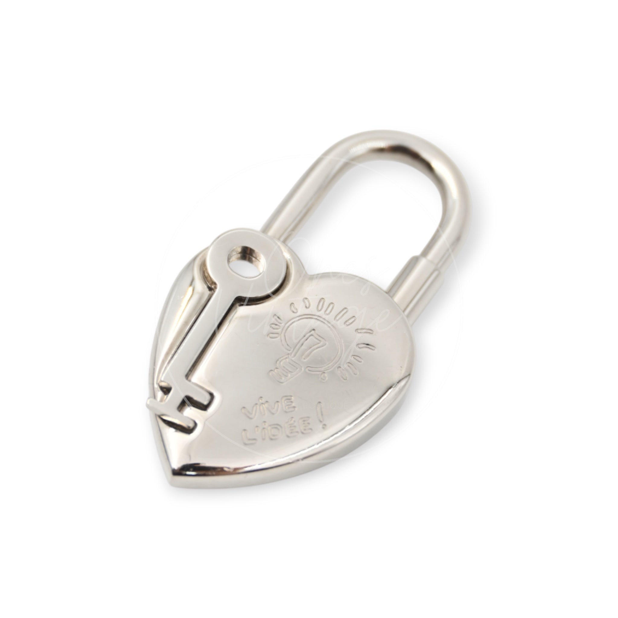 Hermes Année De La Fantaisie Heart Cadena Palladium Plated Charm