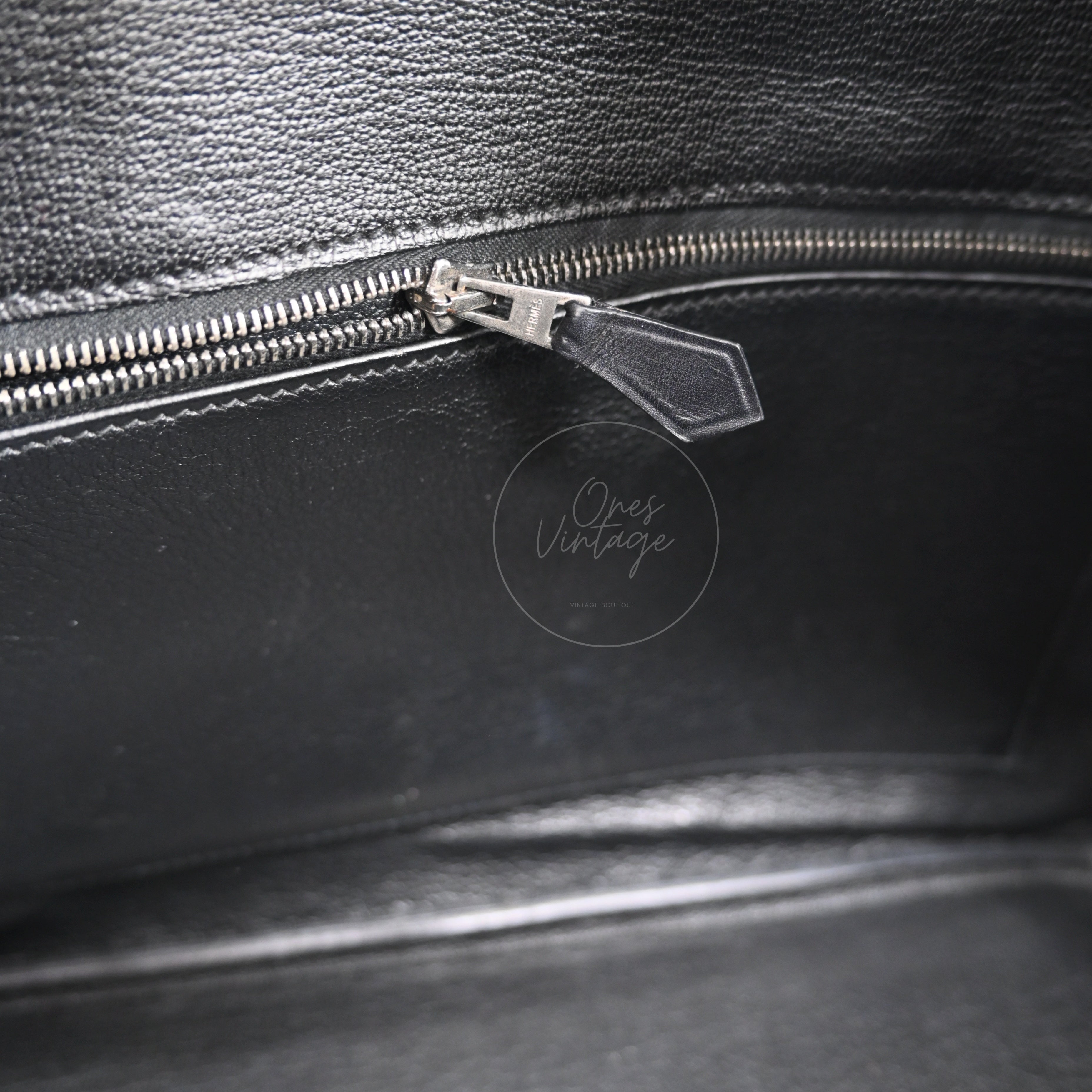 Hermes Birkin 30 So Black Box Calf Leather PVD Square N