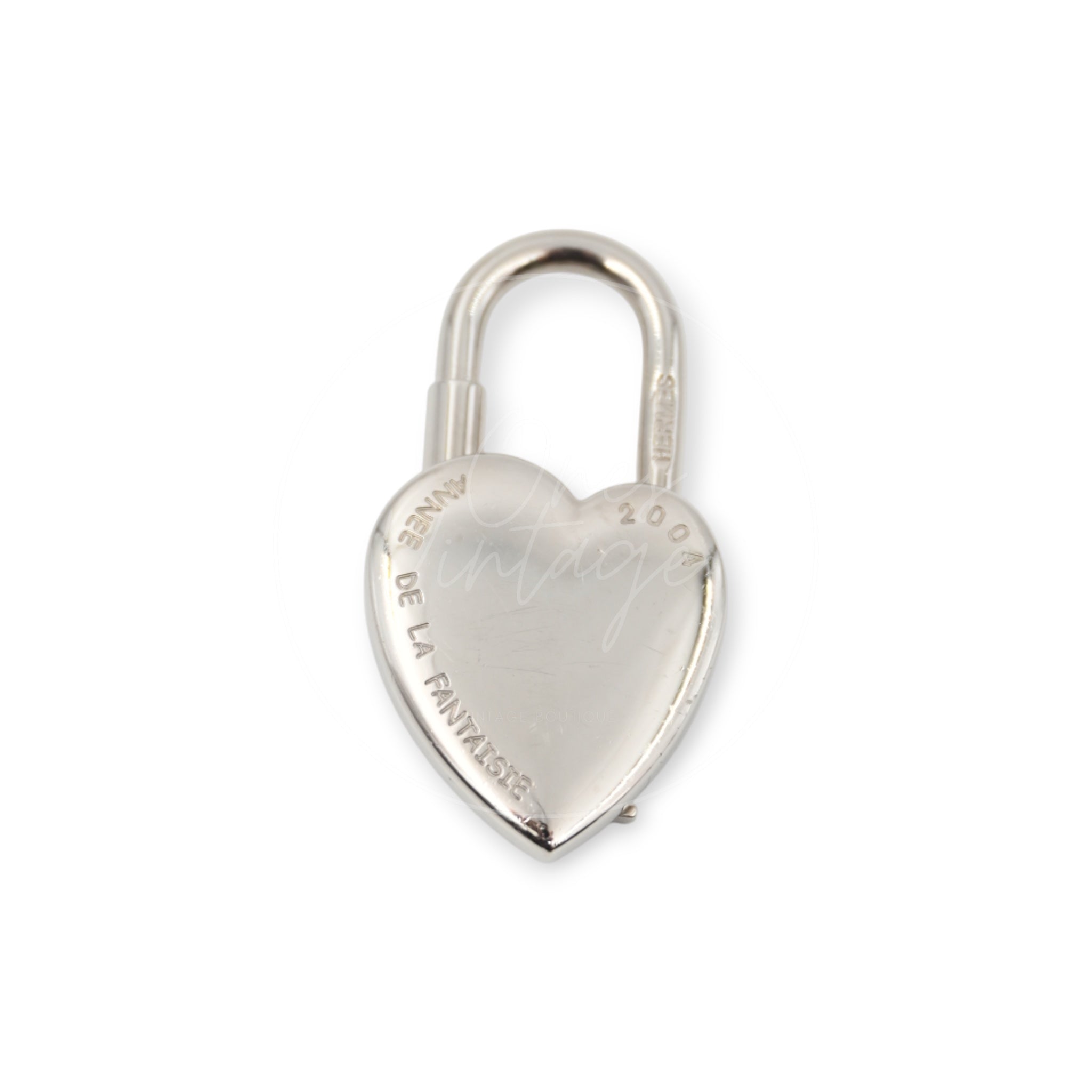 Hermes Année De La Fantaisie Heart Cadena Palladium Plated Charm