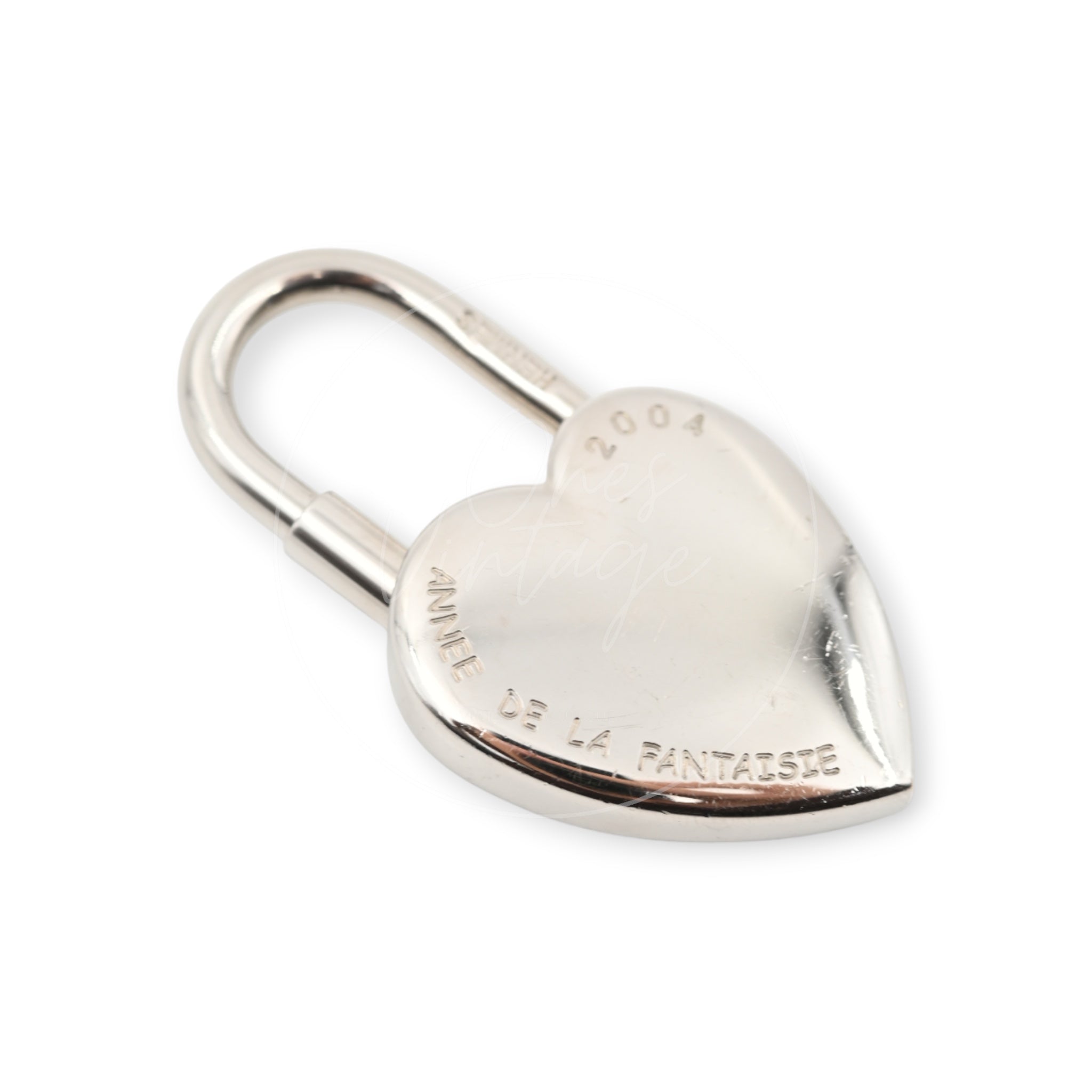 Hermes Année De La Fantaisie Heart Cadena Palladium Plated Charm