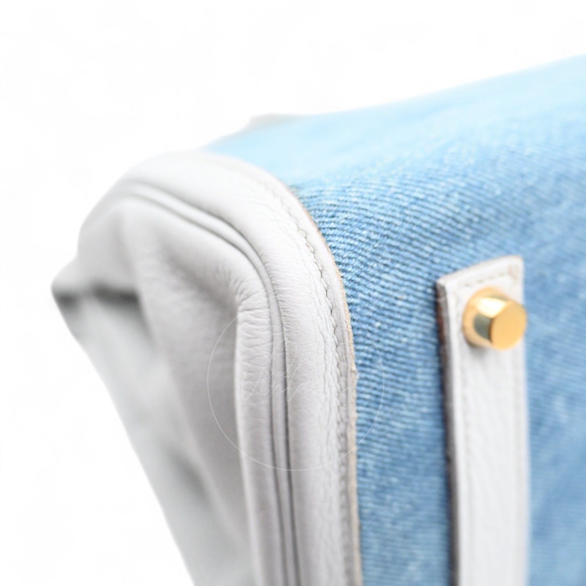 Hermes Birkin 35 TC GHW Gris Pale x Denim Blue Square F