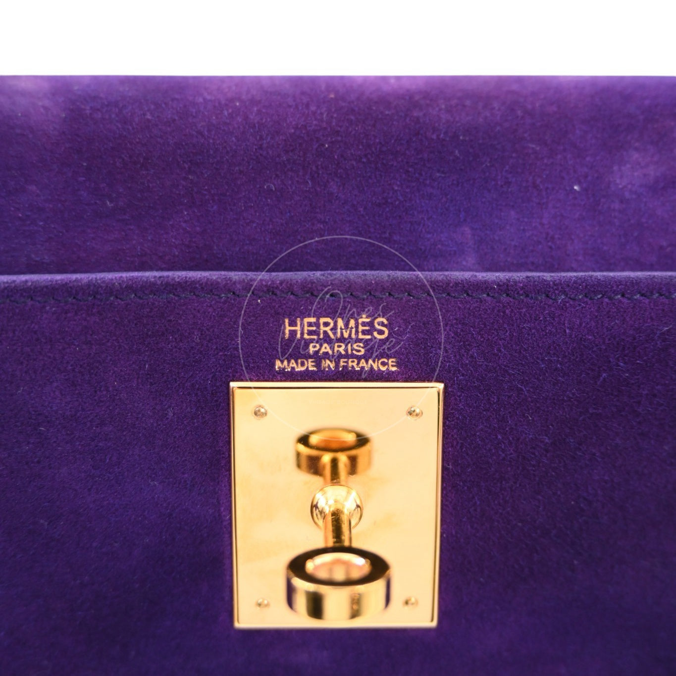 Hermes Kelly 28 Purple Suede GHW Square J