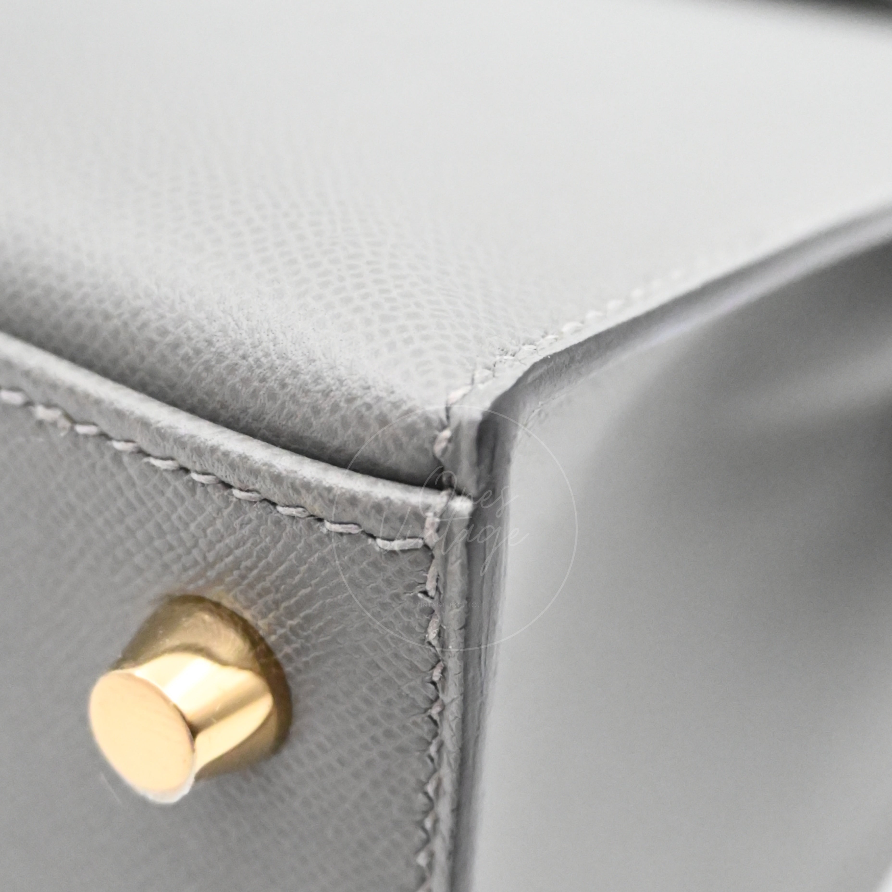 Hermes Kelly K28 Epsom Handbag GHW Gris Meyer Stamp B