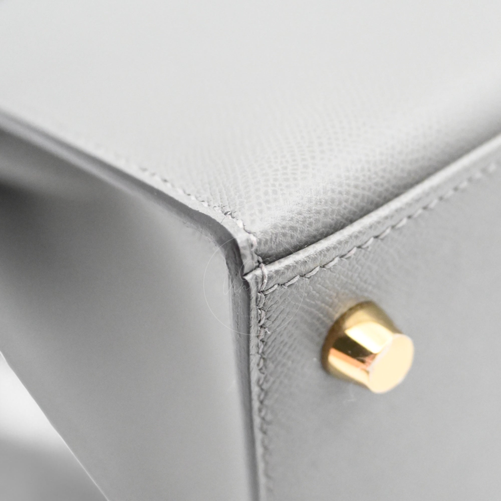 Hermes Kelly K28 Epsom Handbag GHW Gris Meyer Stamp B
